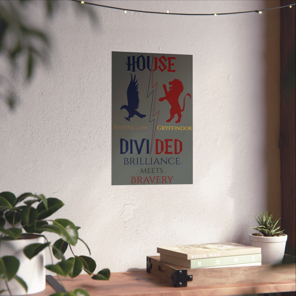 House Divided Poster – Ravenclaw x Gryffindor | Magical House Wall Art