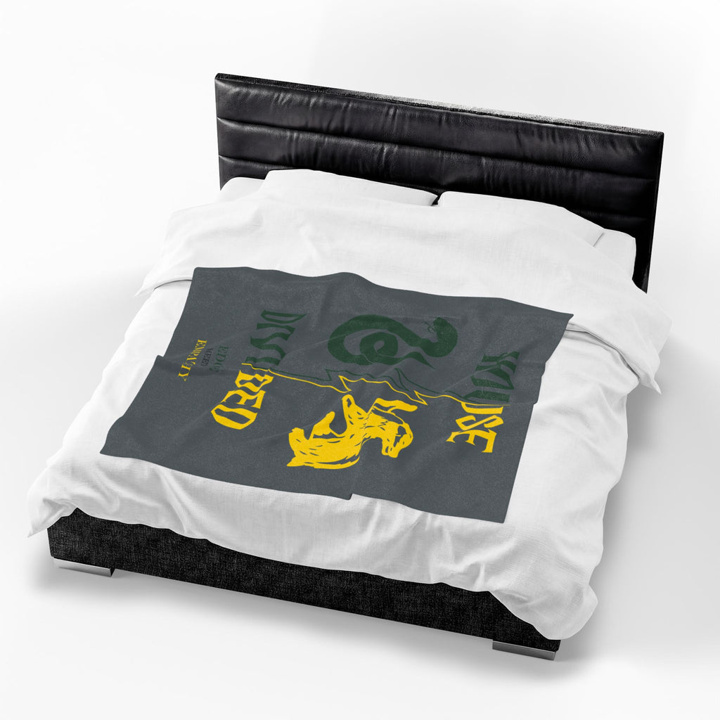 House Divided Serpent + Badger Rivalry Blanket- Edge Meets Empathy Cozy Wizardcore Throw (50x60)