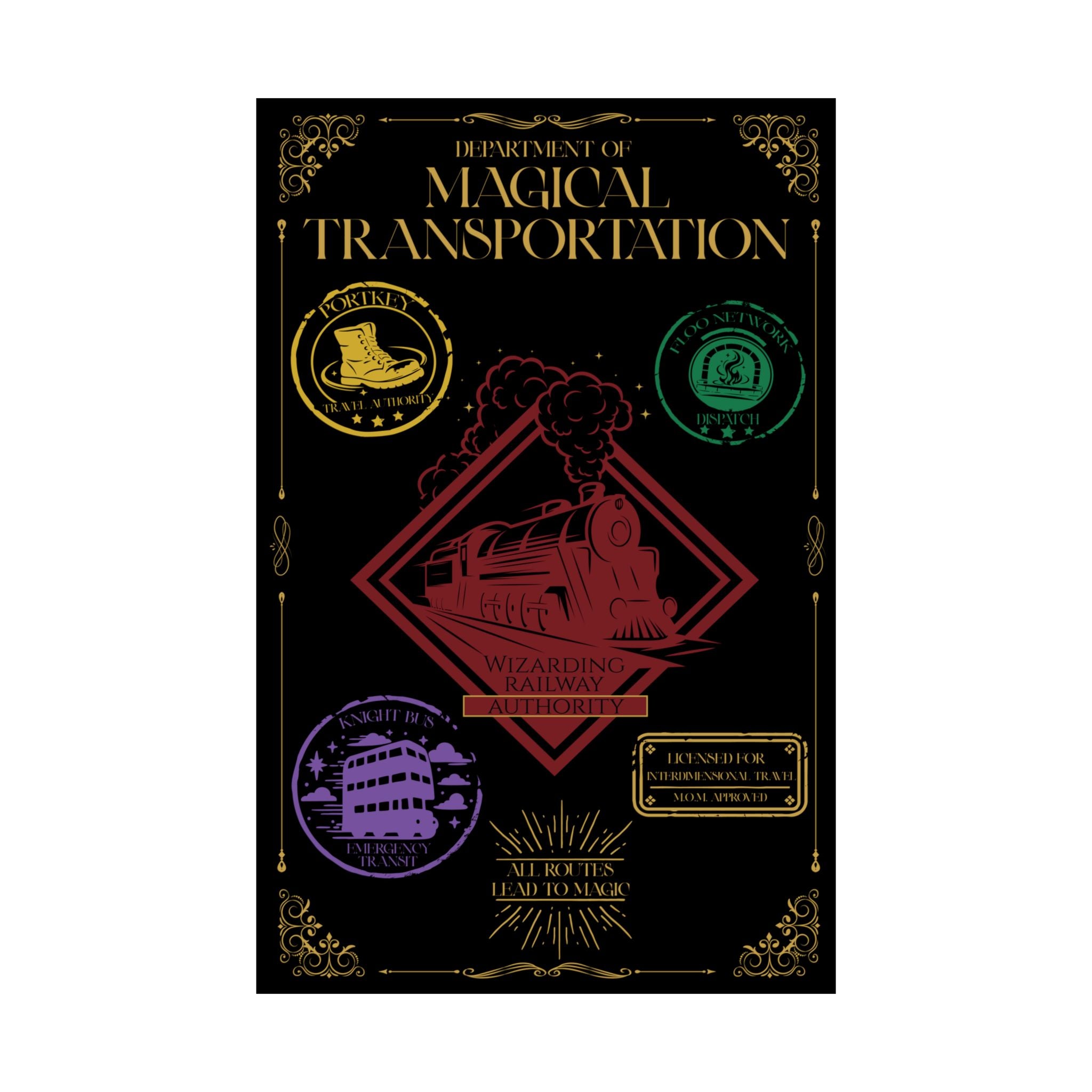 Department of Magical Transportation Poster- 11x17 Wizarding Travel Authority Wall Art