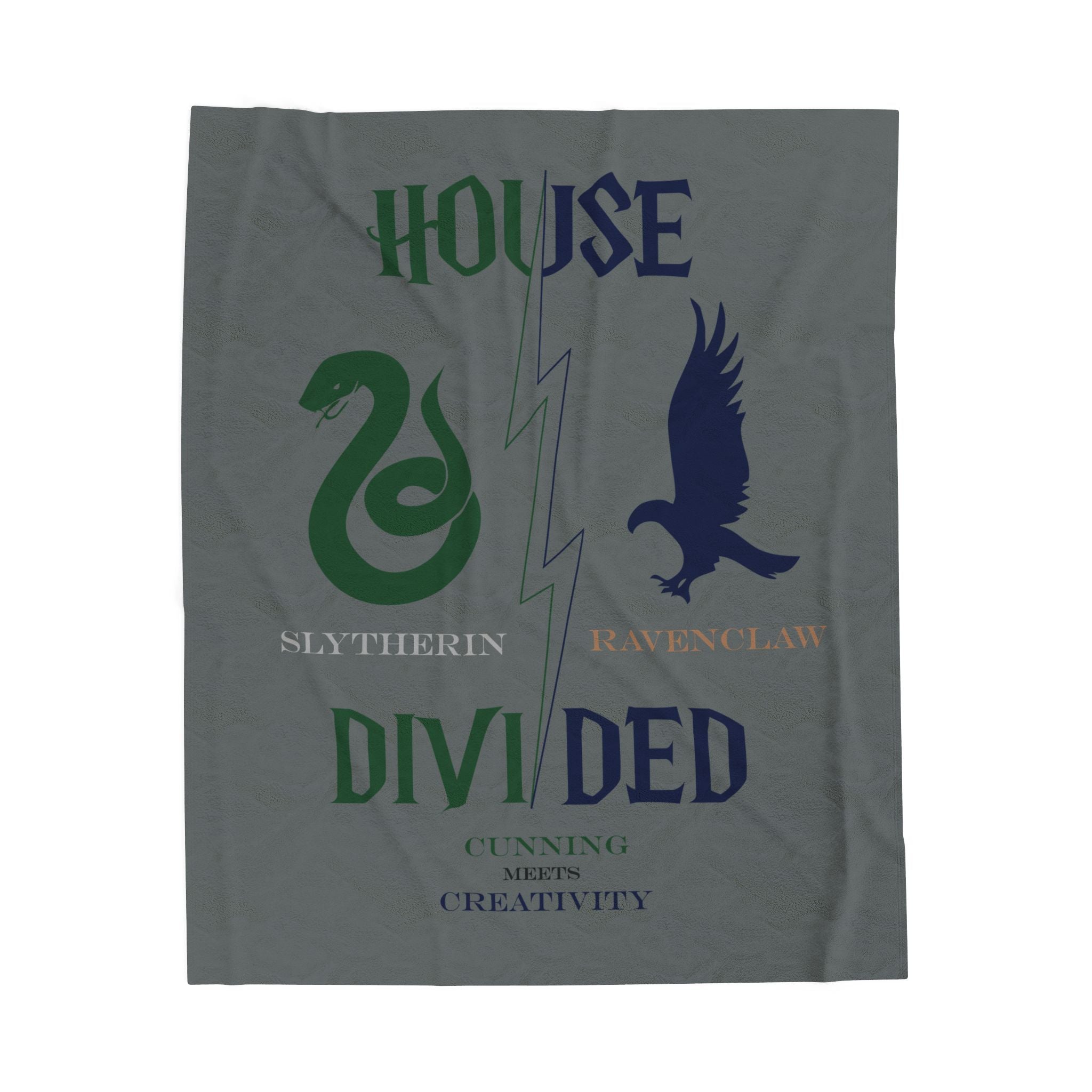 Ravenclaw Slytherin House Divided Blanket | Cunning Meets Creativity Throw