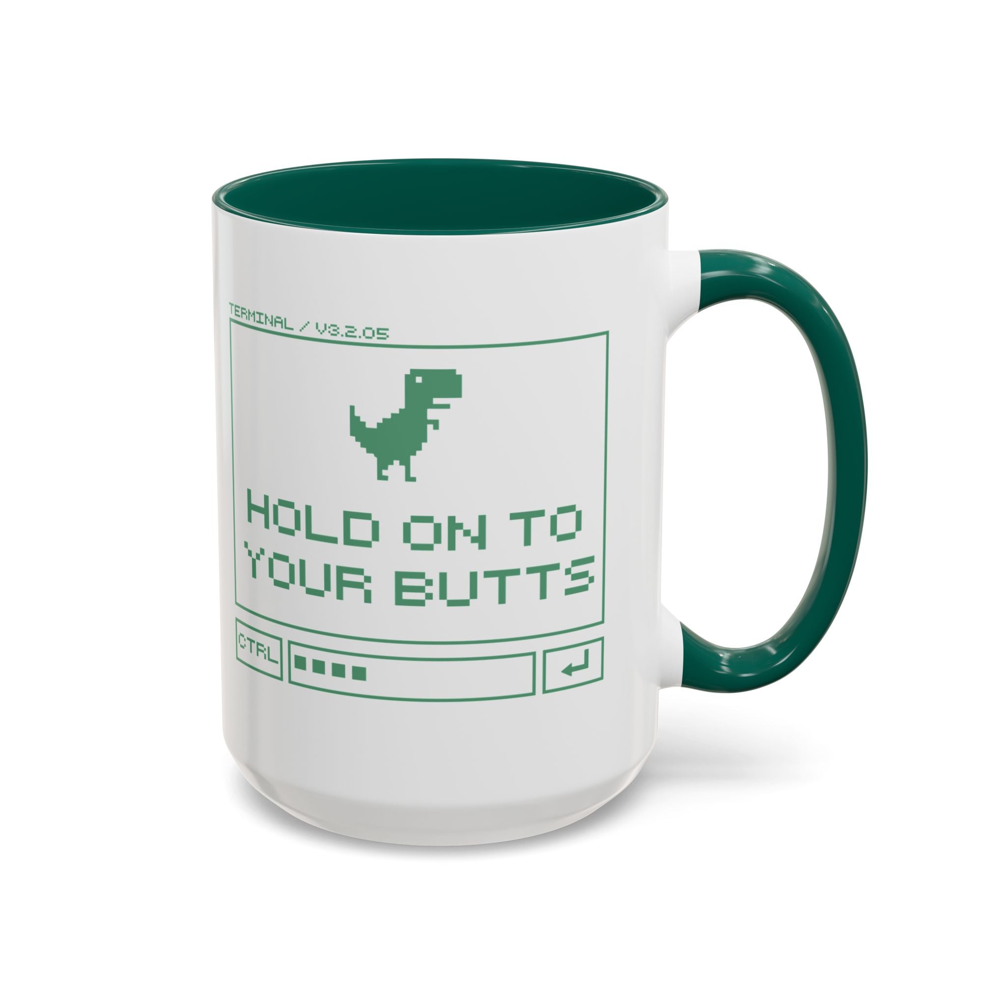 Hold On To Your Butts Pixel Dino Mug