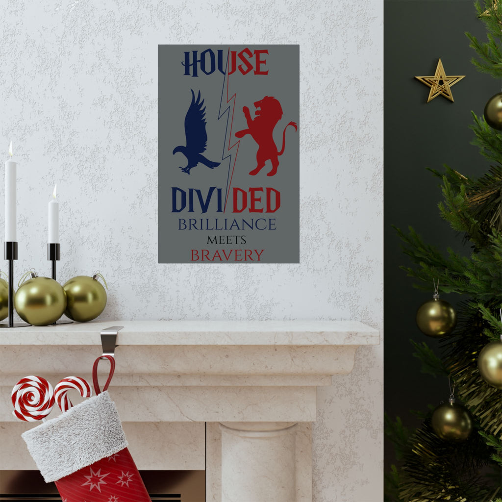 House Divided Rivalry Poster - Raven + Lion 11x17 Wall Art