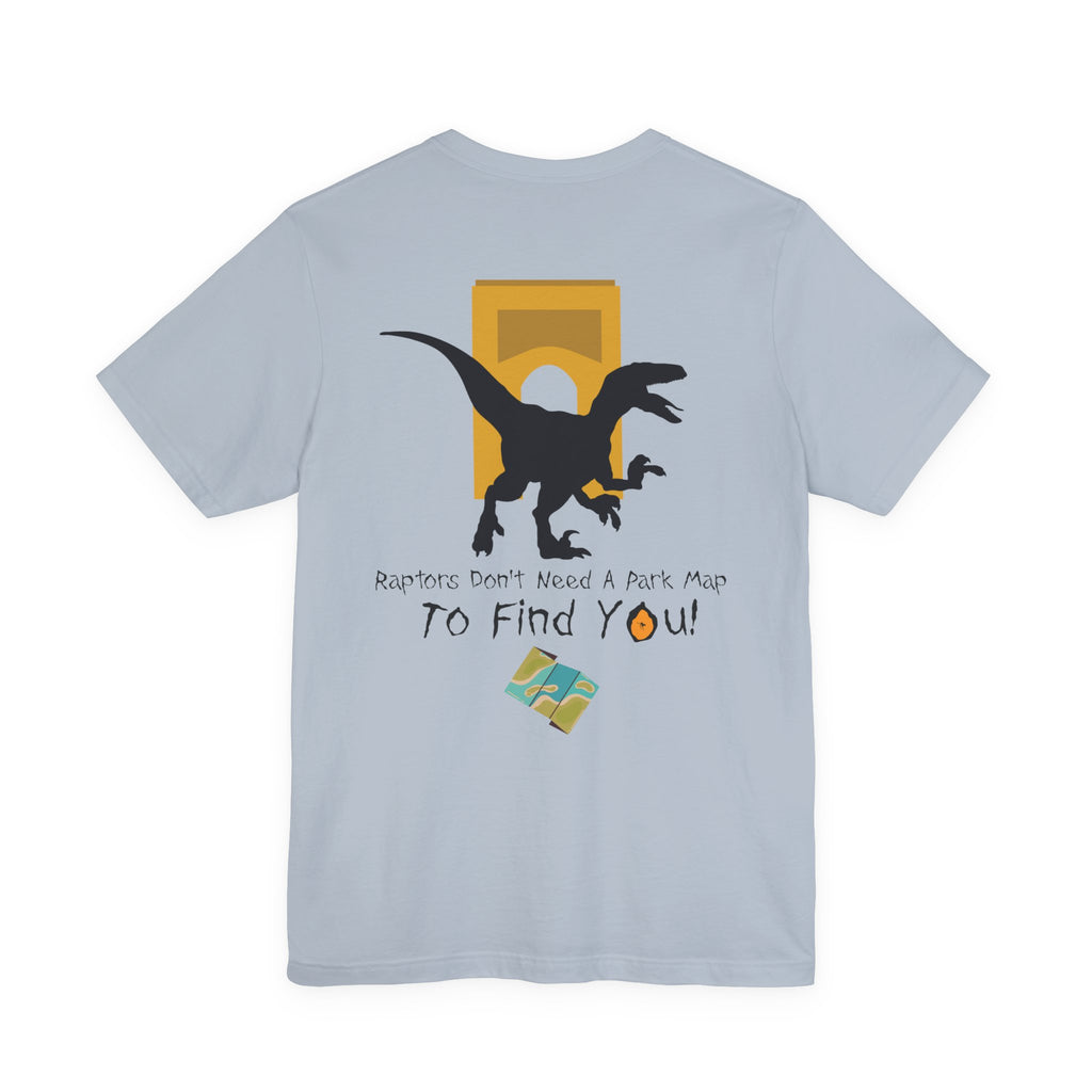 Raptor Park Day Shirt- Universal Inspired Dinosaur Tee, Double-Sided Jurassic Design