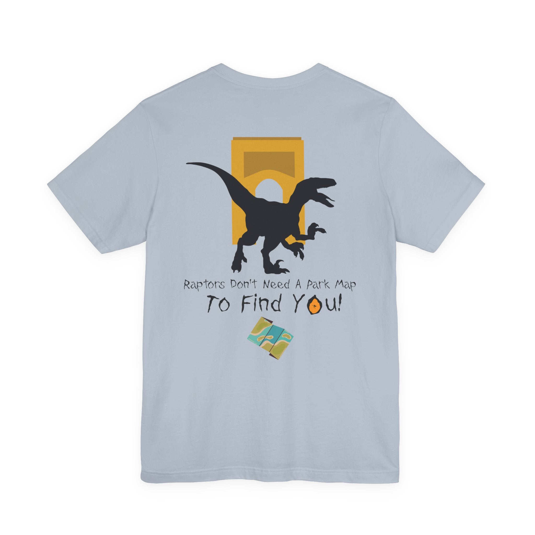 Raptor Park Day Shirt- Universal Inspired Dinosaur Tee, Double-Sided Jurassic Design