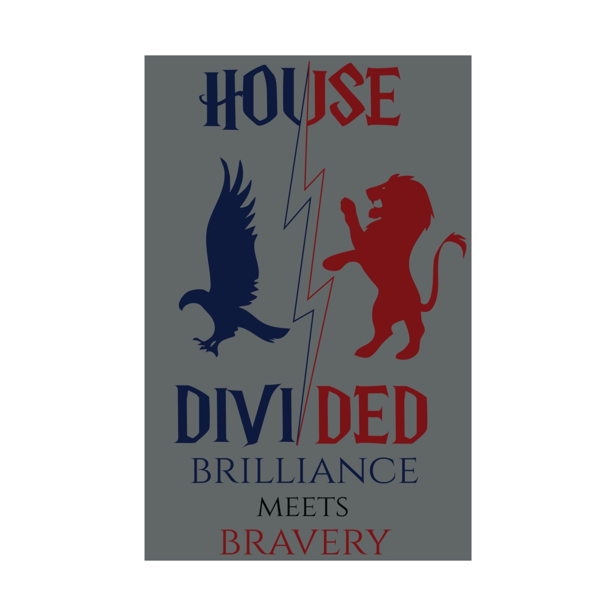 House Divided Rivalry Poster - Raven + Lion 11x17 Wall Art