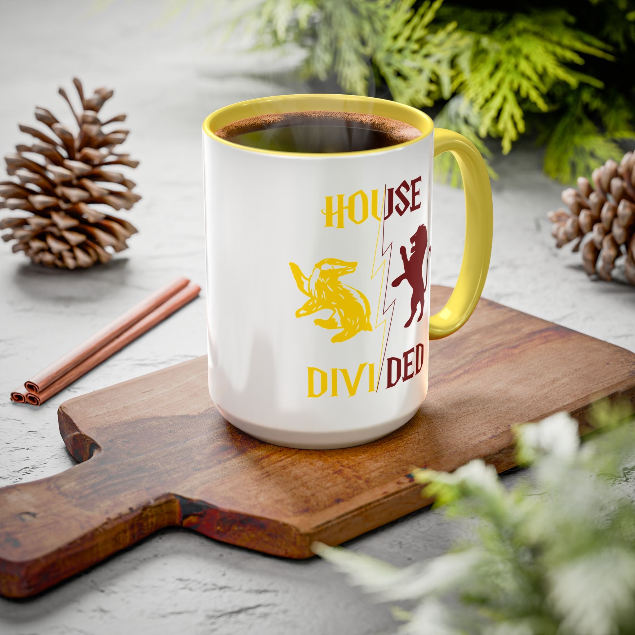House Divided Rivalry Mug- Lion + Badger Wizardcore Couple Mug (15oz)