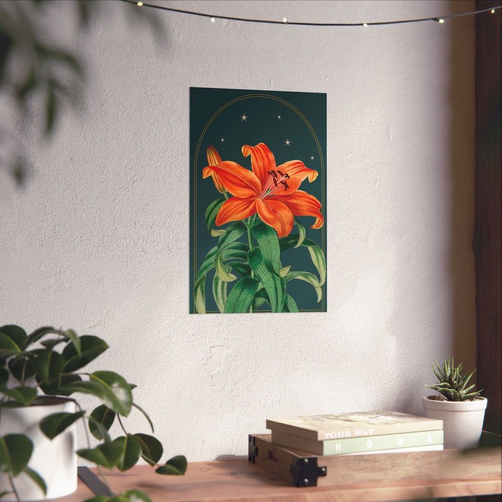 Tiger Lily Botanical Print- 11x17 Vintage Botanical Illustration Wall Art