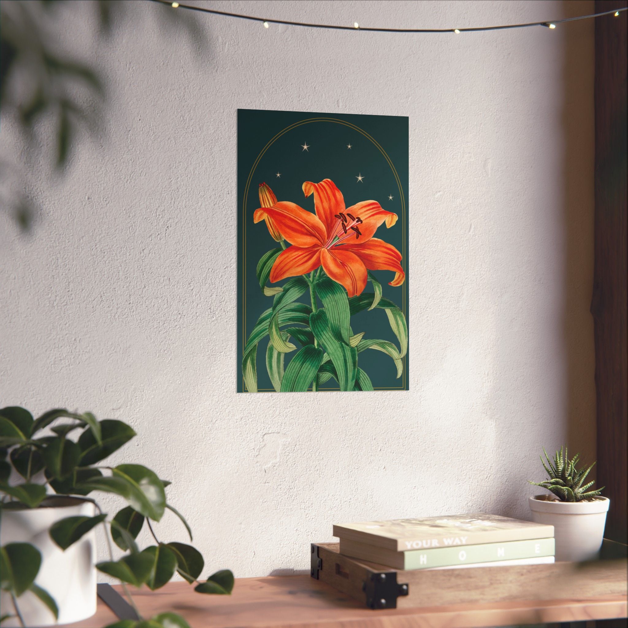 Tiger Lily Botanical Print- 11x17 Vintage Botanical Illustration Wall Art