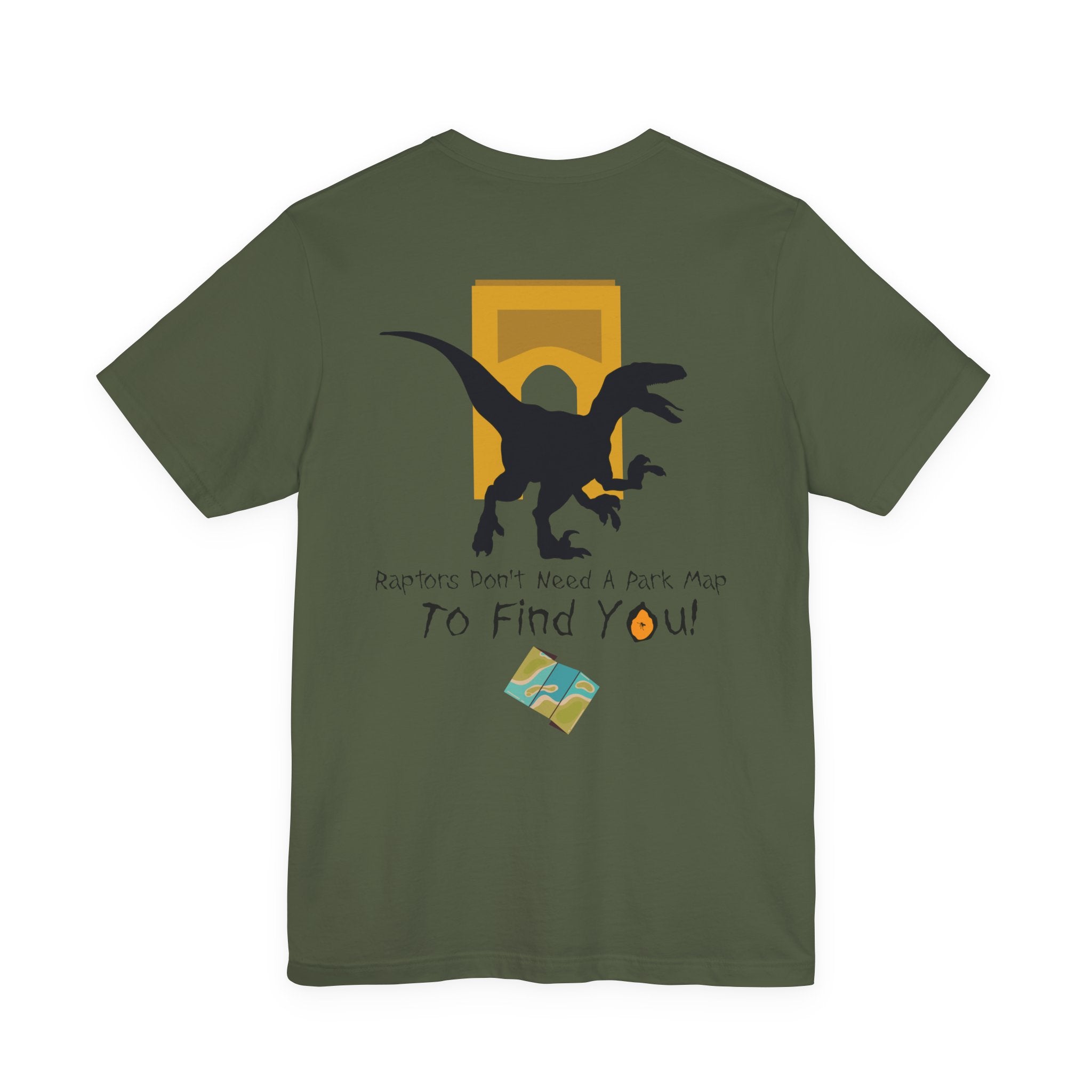 Raptor Park Day Shirt- Universal Inspired Dinosaur Tee, Double-Sided Jurassic Design