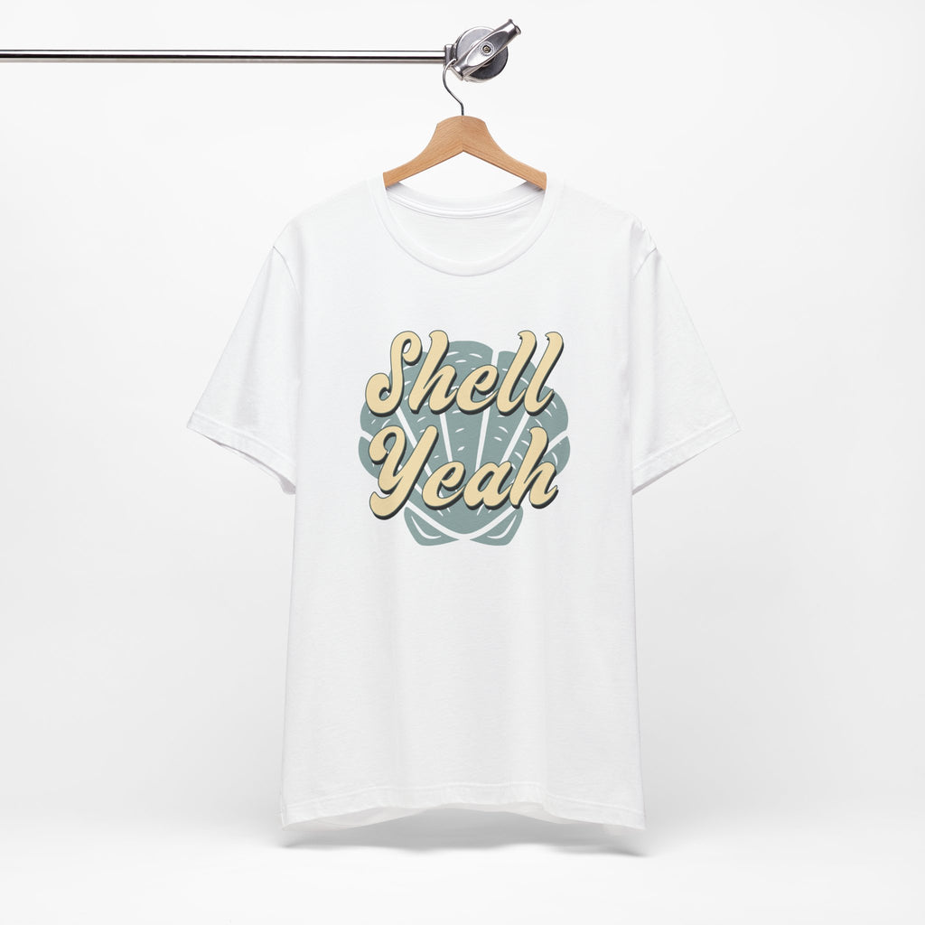 Shell Yeah Tee- Retro Seashell Beach Shirt