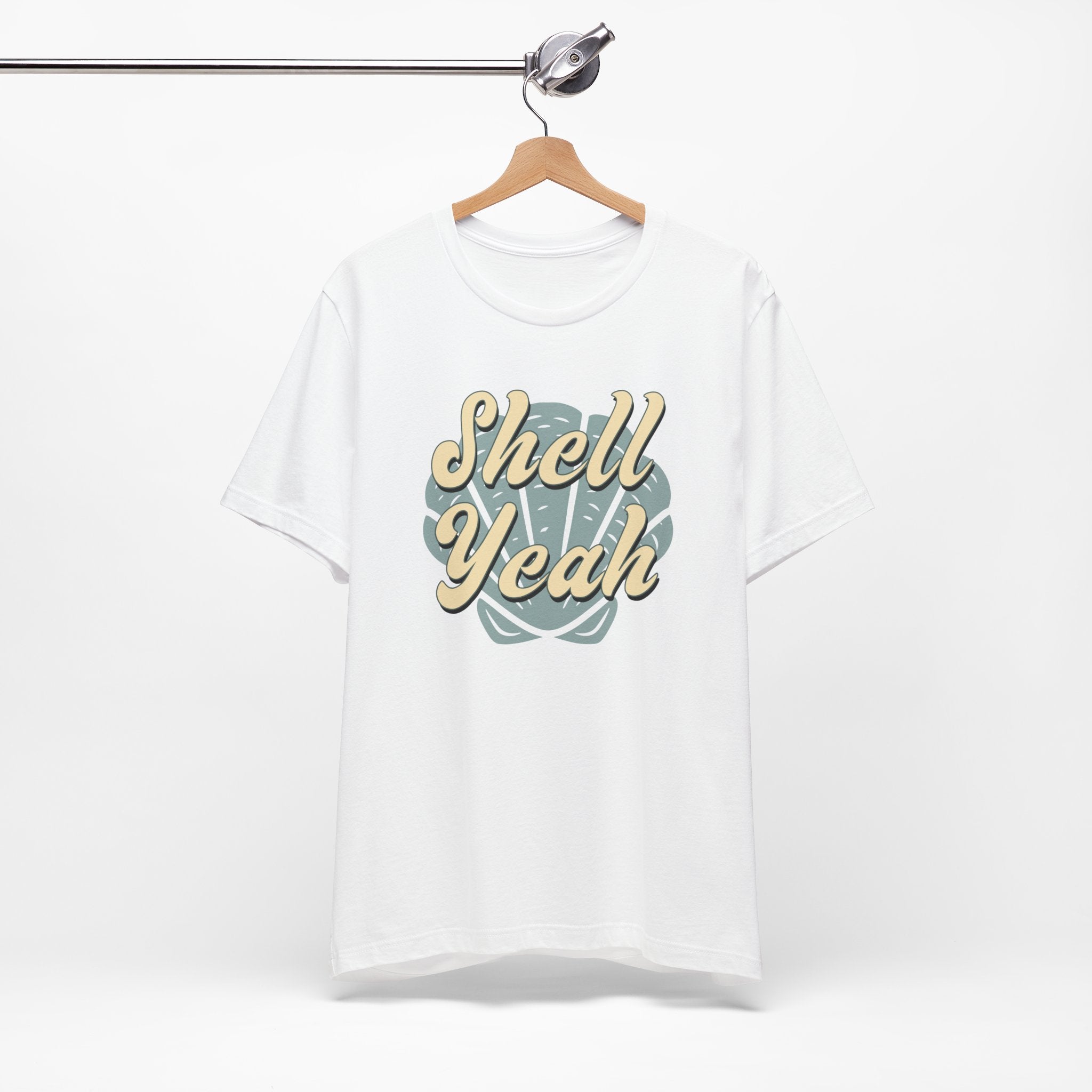 Shell Yeah Tee- Retro Seashell Beach Shirt
