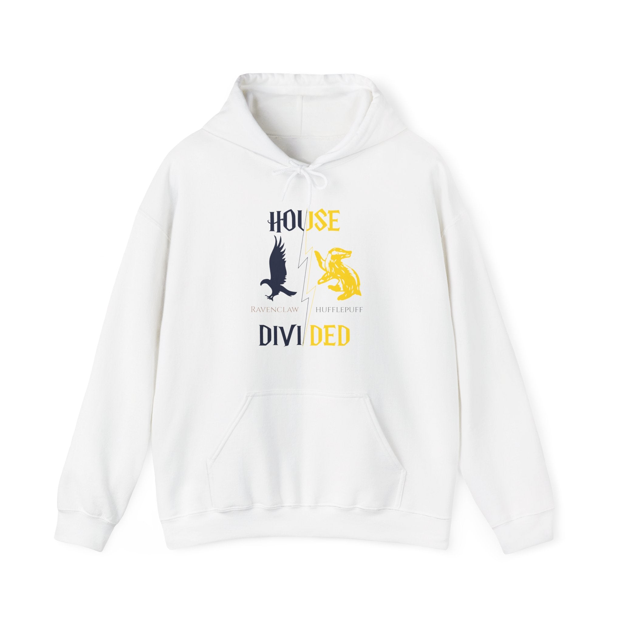 House Divided Hoodie – Ravenclaw x Hufflepuff | Magical Rivalry Sweatshirt
