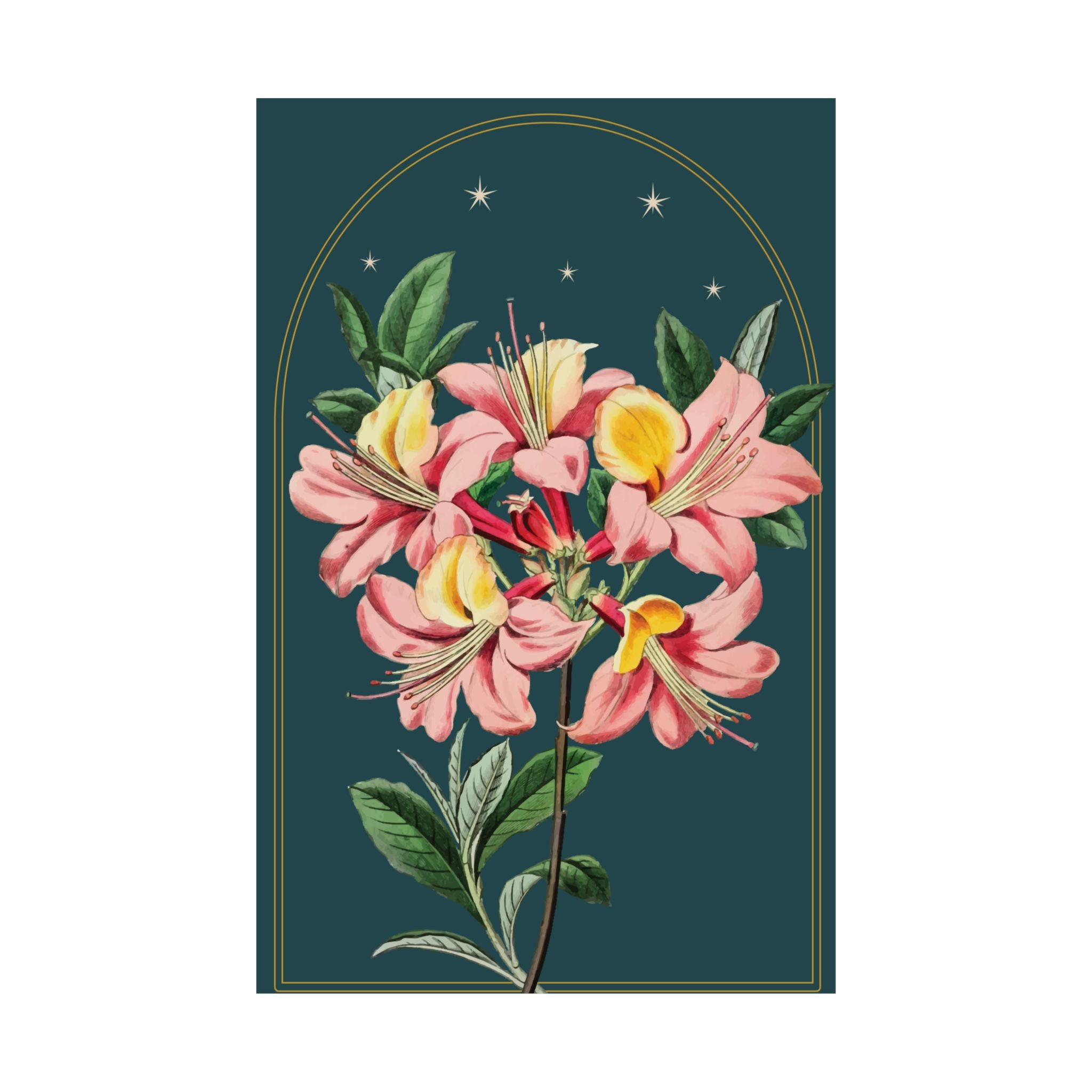 Azalea Botanical Print- 11x17 Vintage Botanical Illustration Wall Art