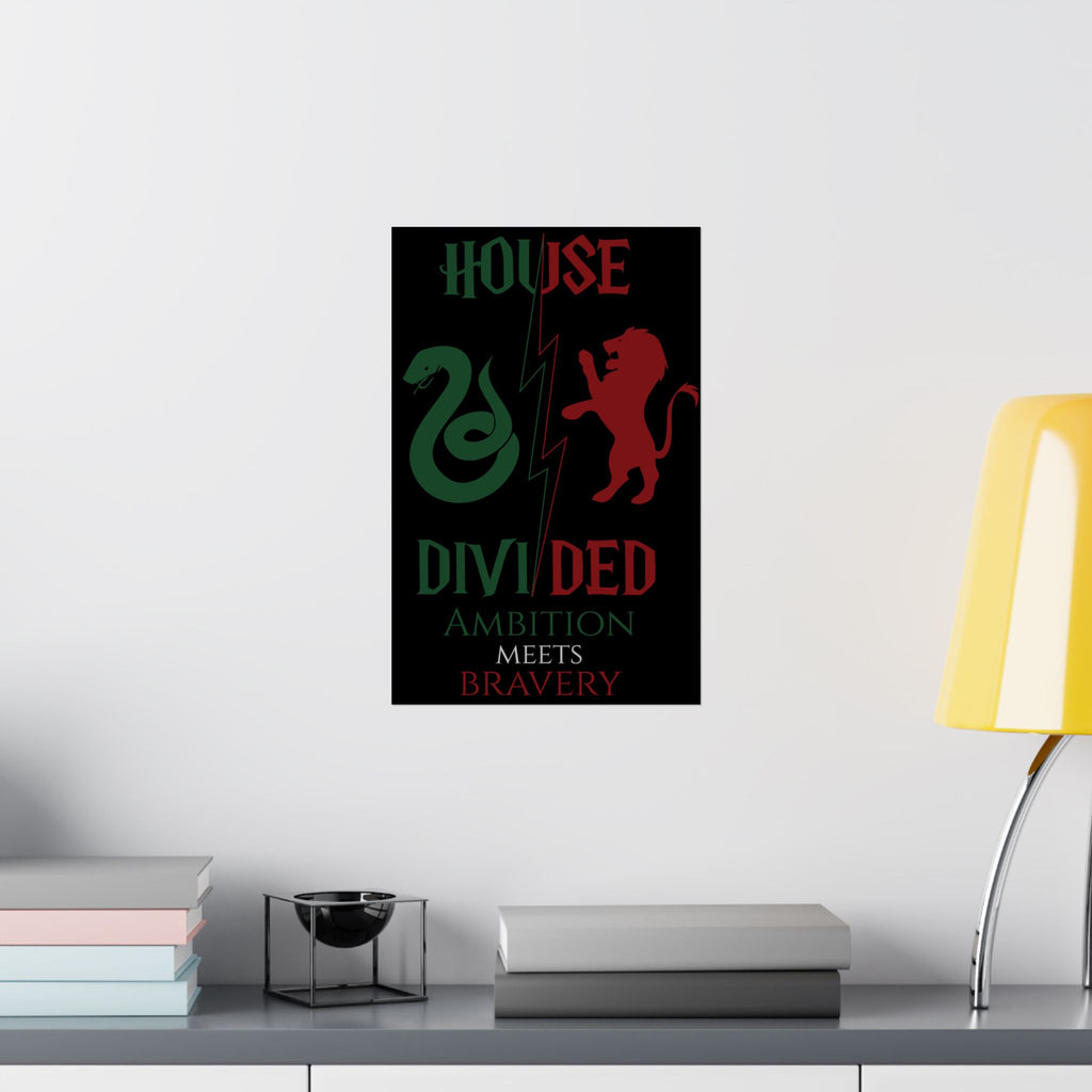 House Divided Rivalry Poster- Serpent + Lion 11x17 Wall Art