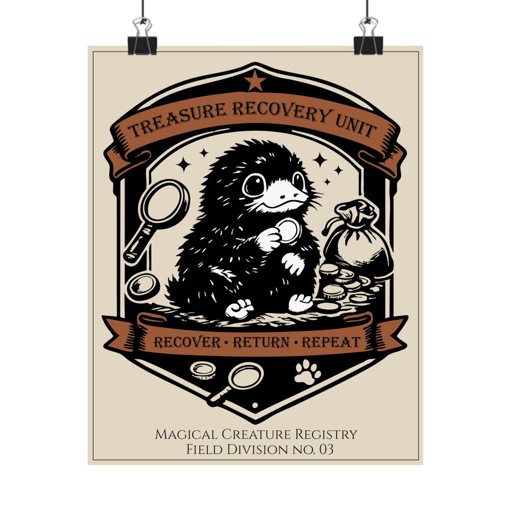 Treasure Recovery Unit Niffler Poster- 8x10 Magical Creature Registry Print No. 03