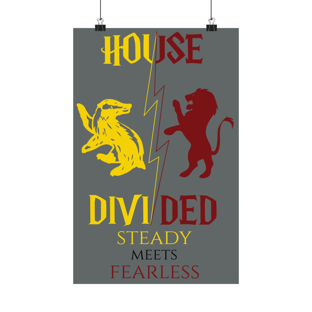 House Divided Rivalry Poster - Badger + Lion 11x17 Wall Art