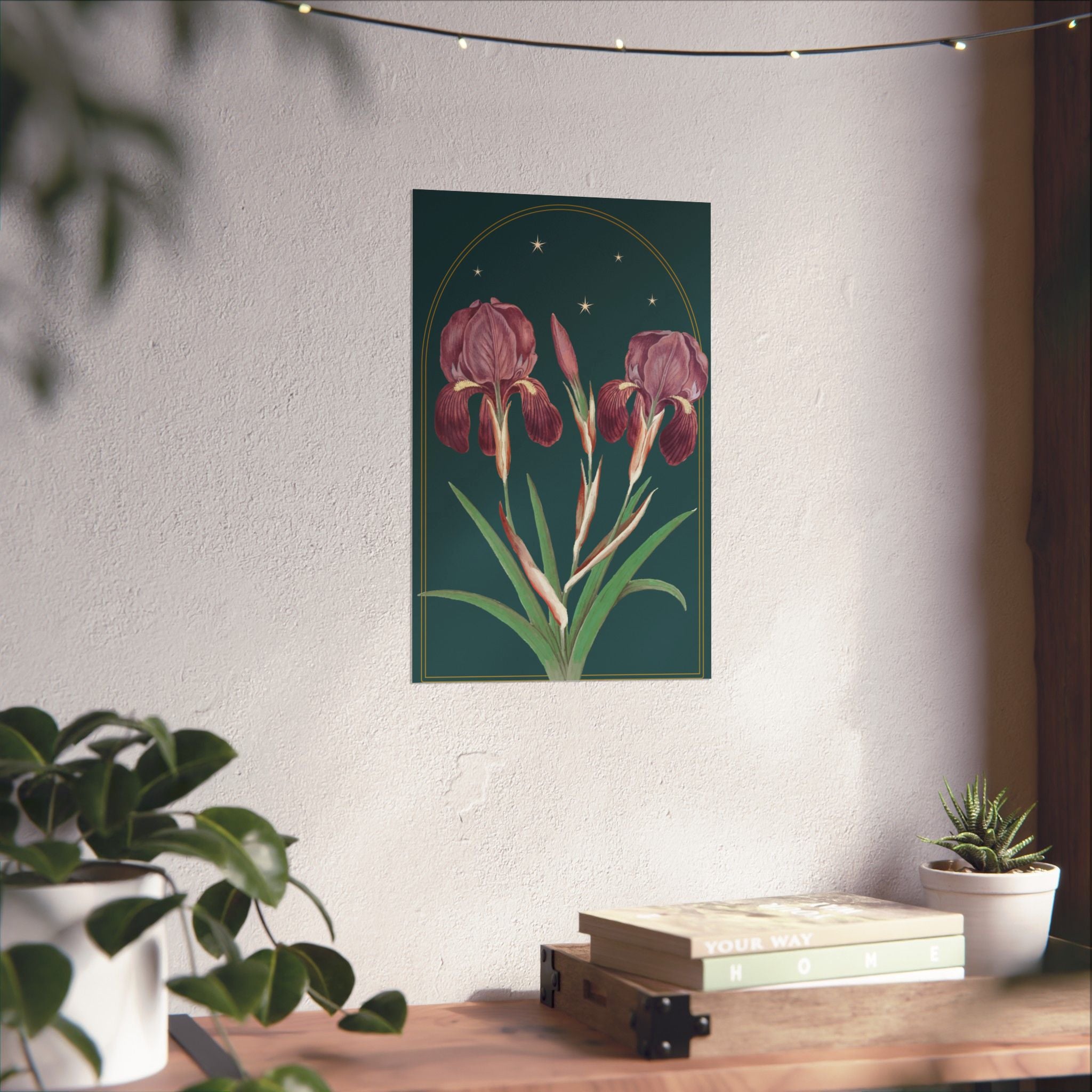 Iris Botanical Print- 11x17 Vintage Botanical Illustration Wall Art