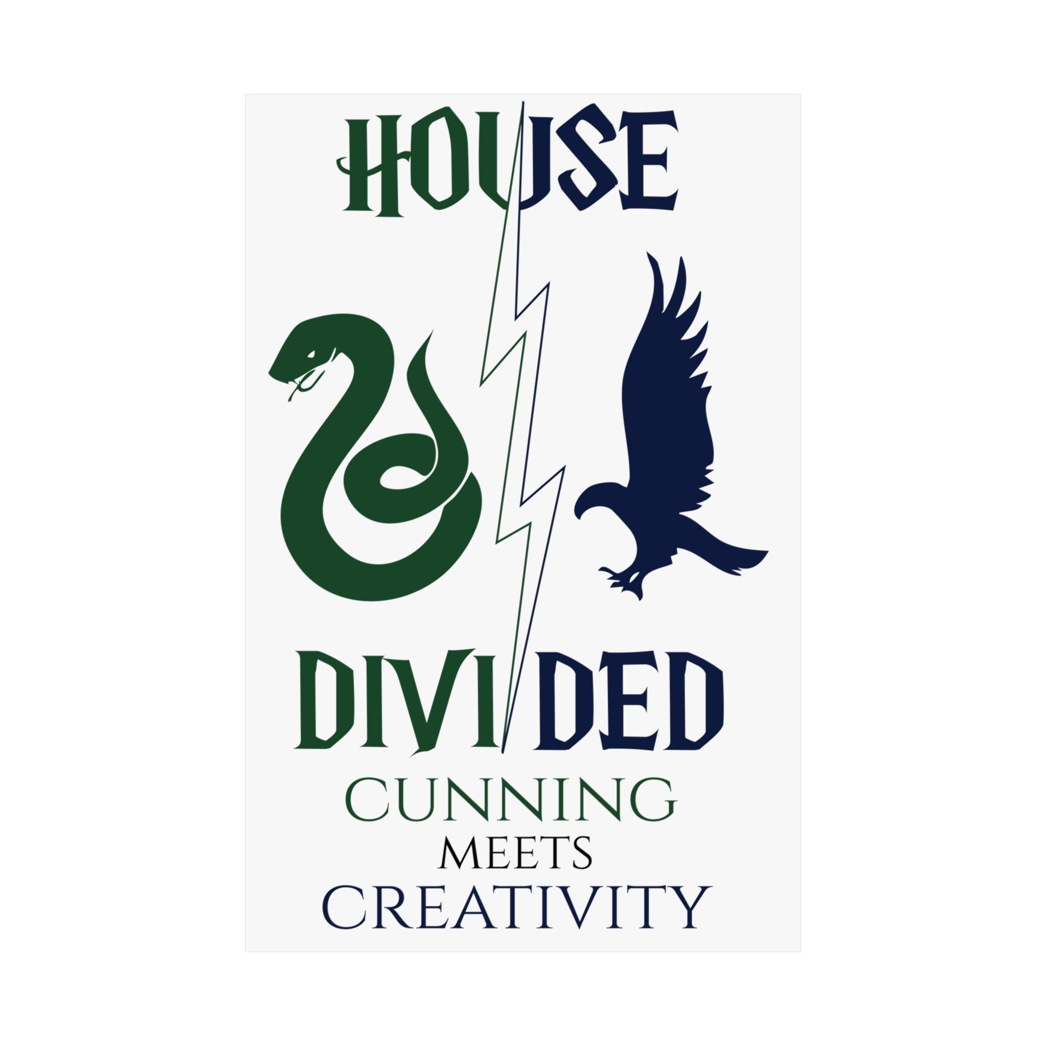 House Divided Rivalry Poster- Serpent + Raven 11x17 Wall Art