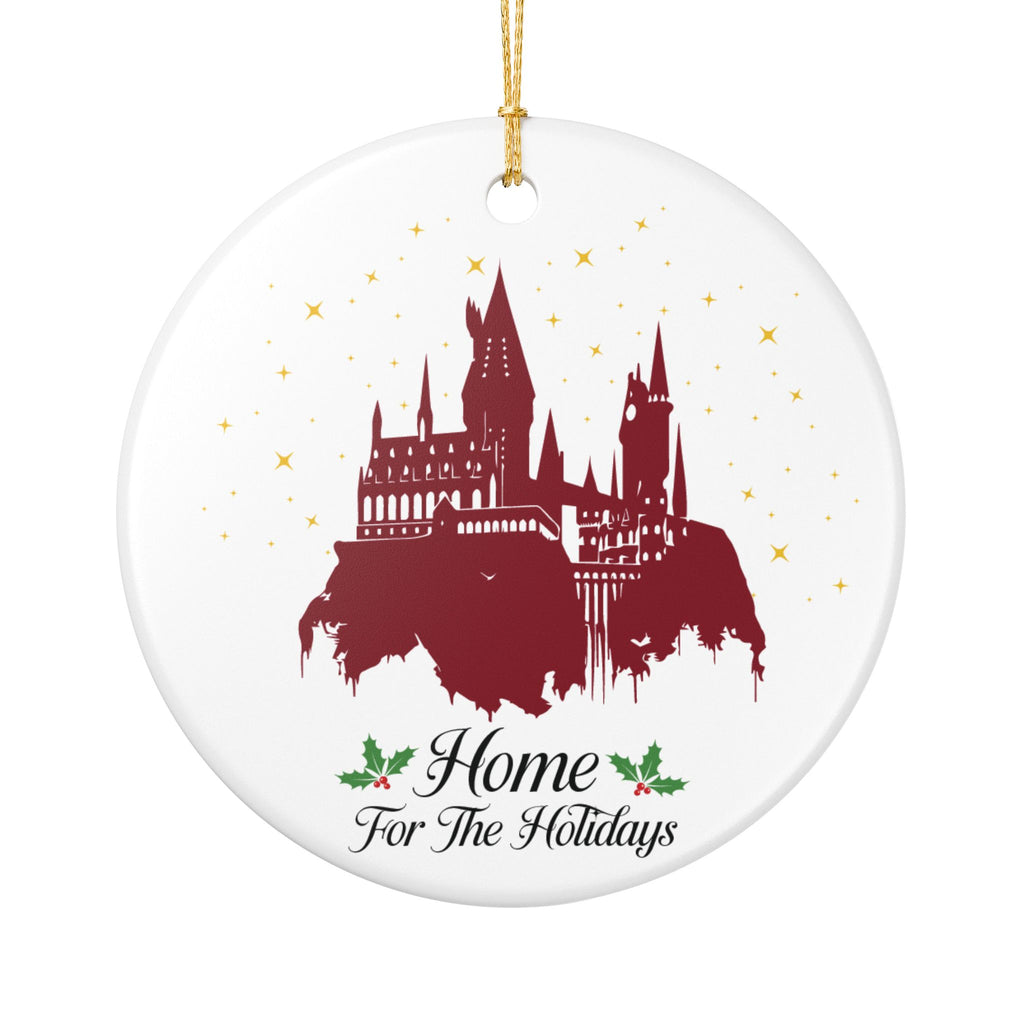 Home for the Holidays Castle Ornament- Ceramic Magical Wizard Christmas Decor