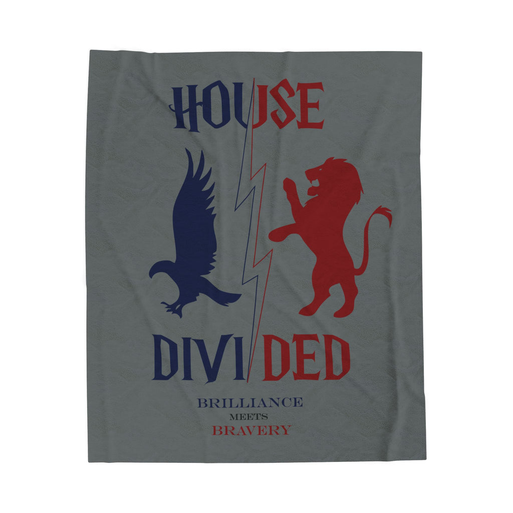 House Divided Raven + Lion Rivalry Blanket- Brilliance Meets Bravery Cozy Wizardcore Throw (50x60)