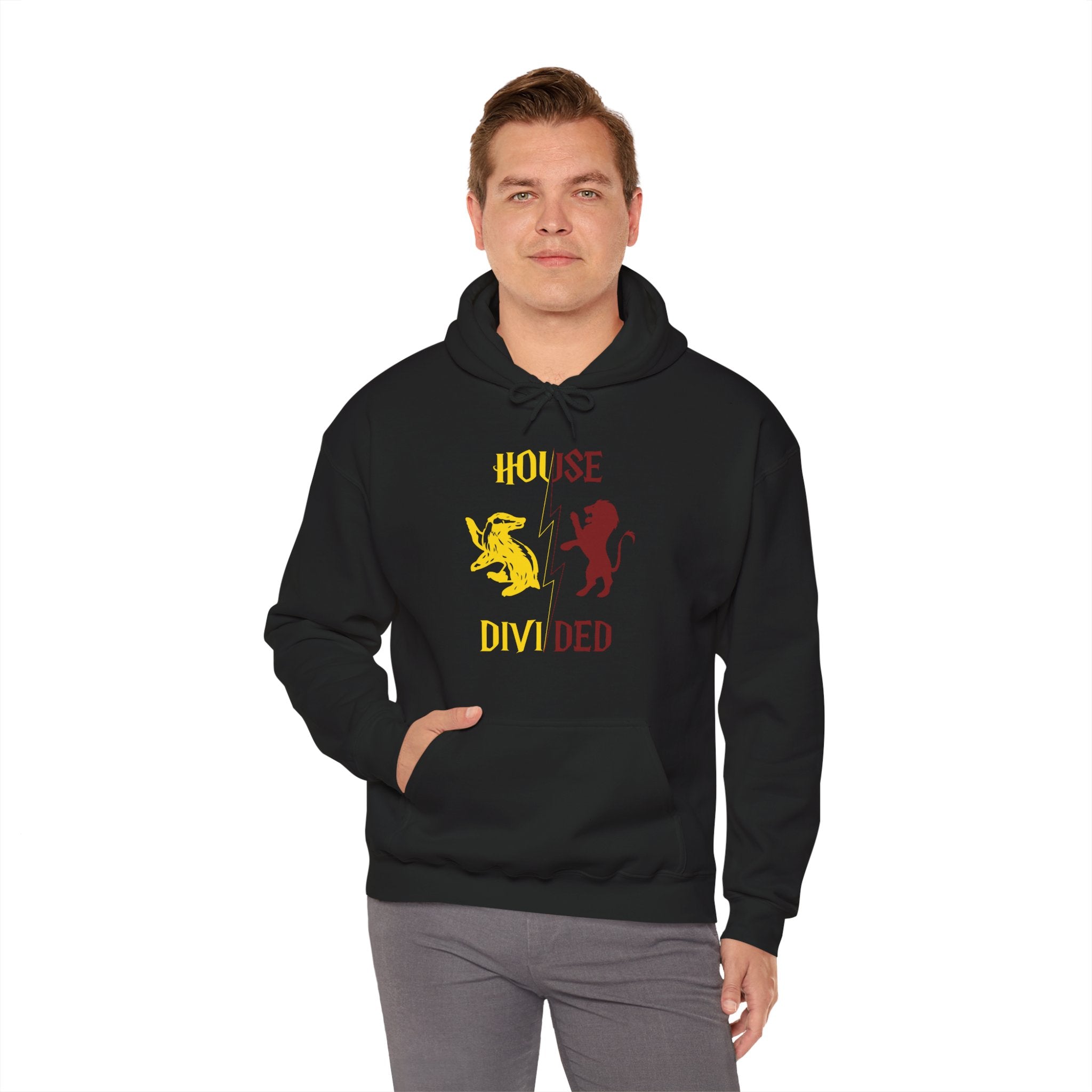 House Divided Rivalry Hoodie- Badger + Lion Wizardcore Couple Hoodie