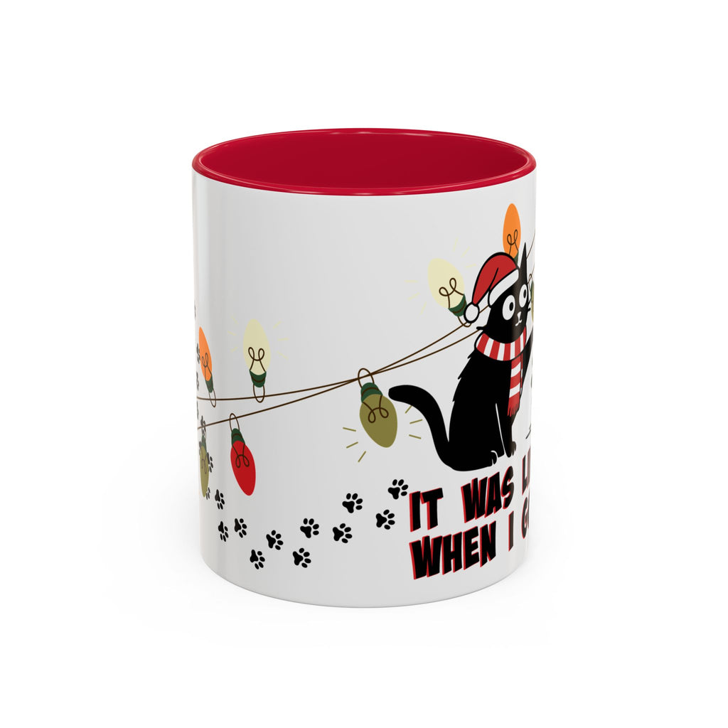It Was Like This When I Got Here Cat Christmas Mug- 11oz Funny Black Cat Coffee Mug