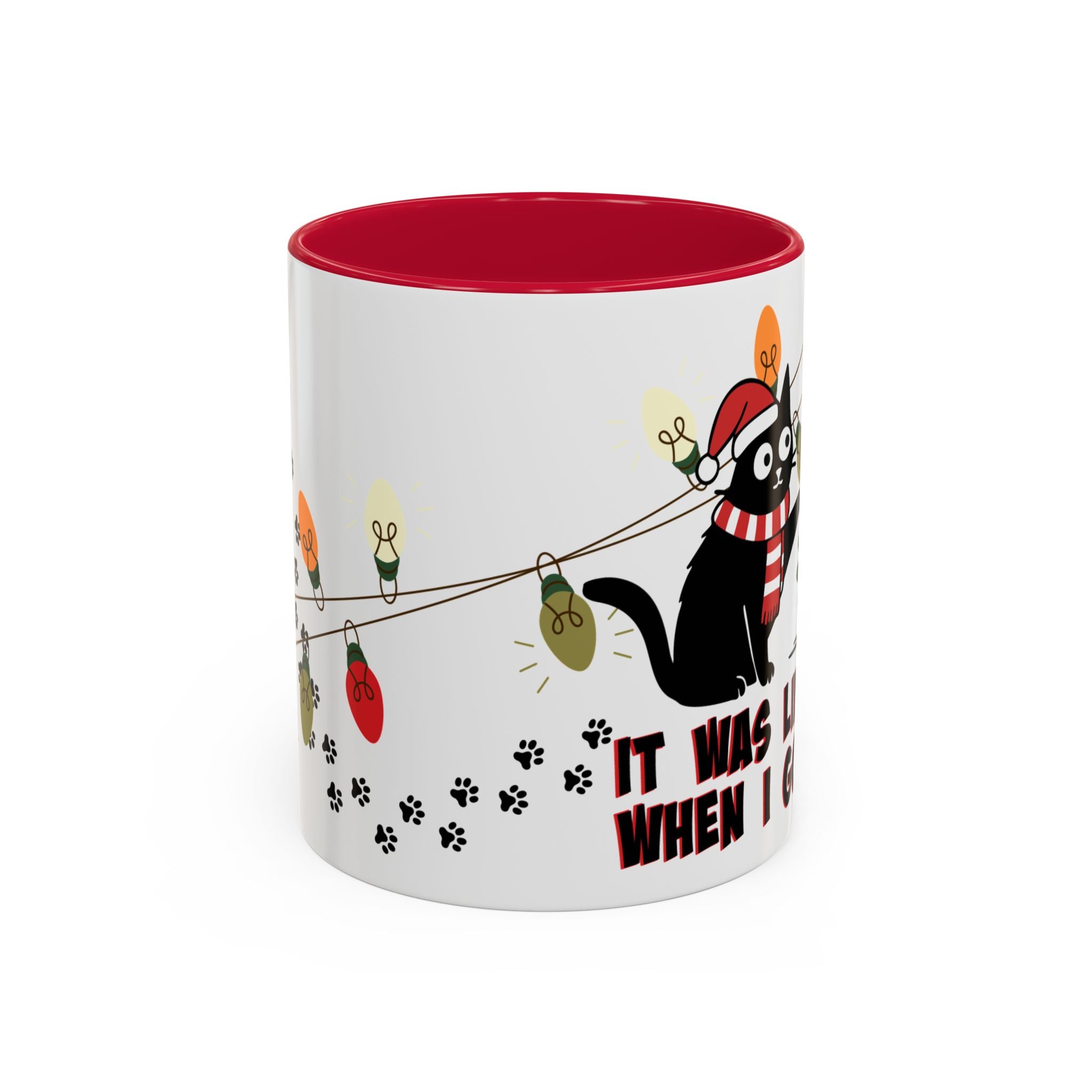 It Was Like This When I Got Here Cat Christmas Mug- 11oz Funny Black Cat Coffee Mug