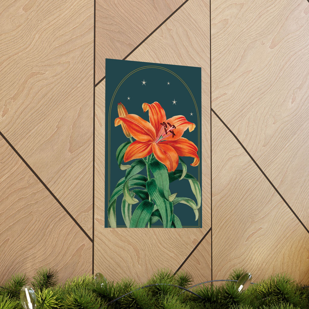 Tiger Lily Botanical Print- 11x17 Vintage Botanical Illustration Wall Art