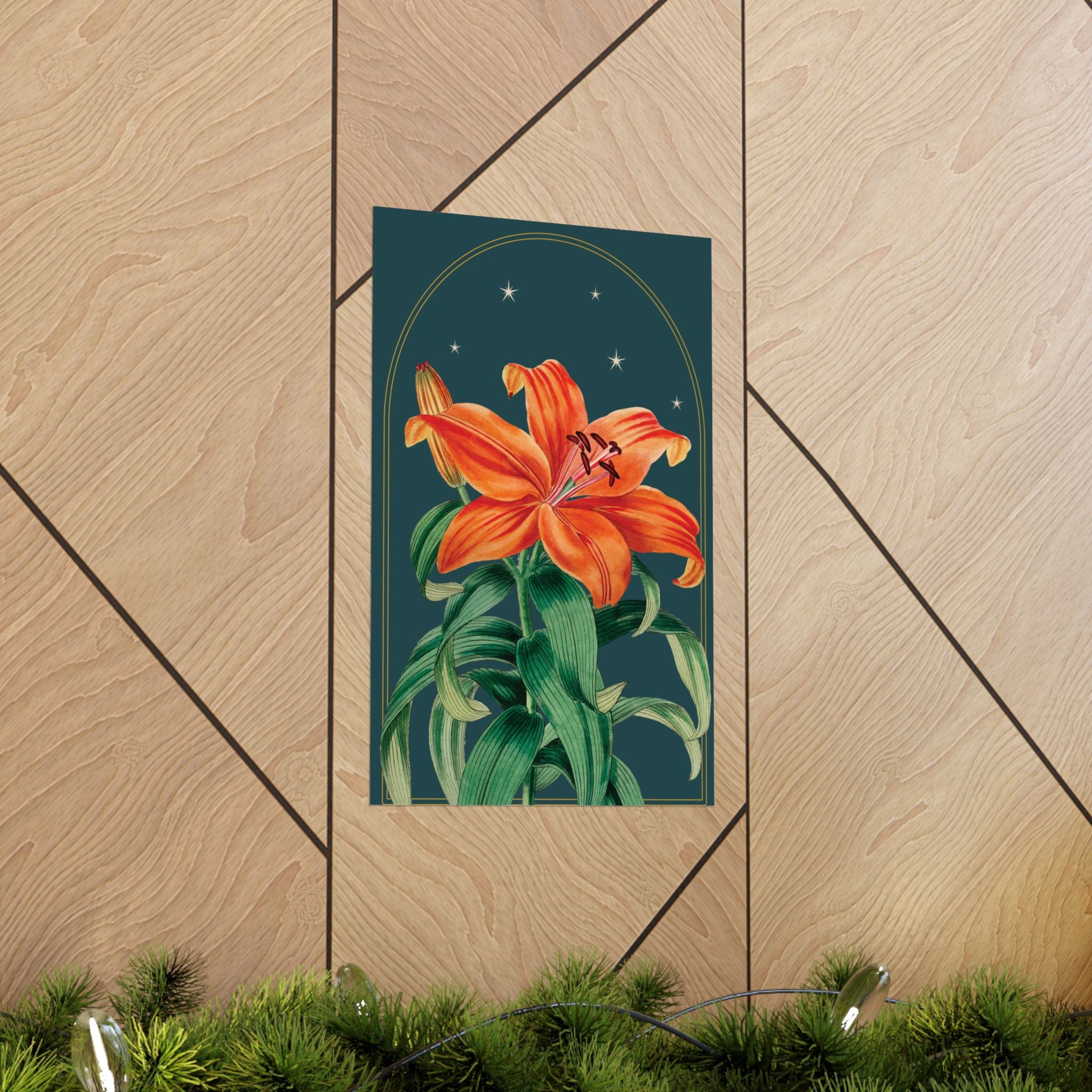 Tiger Lily Botanical Print- 11x17 Vintage Botanical Illustration Wall Art