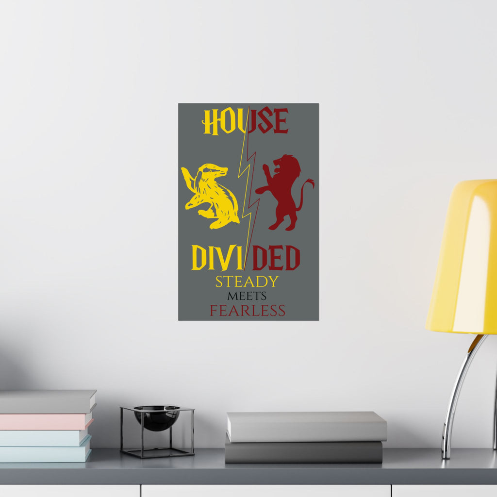 House Divided Rivalry Poster - Badger + Lion 11x17 Wall Art
