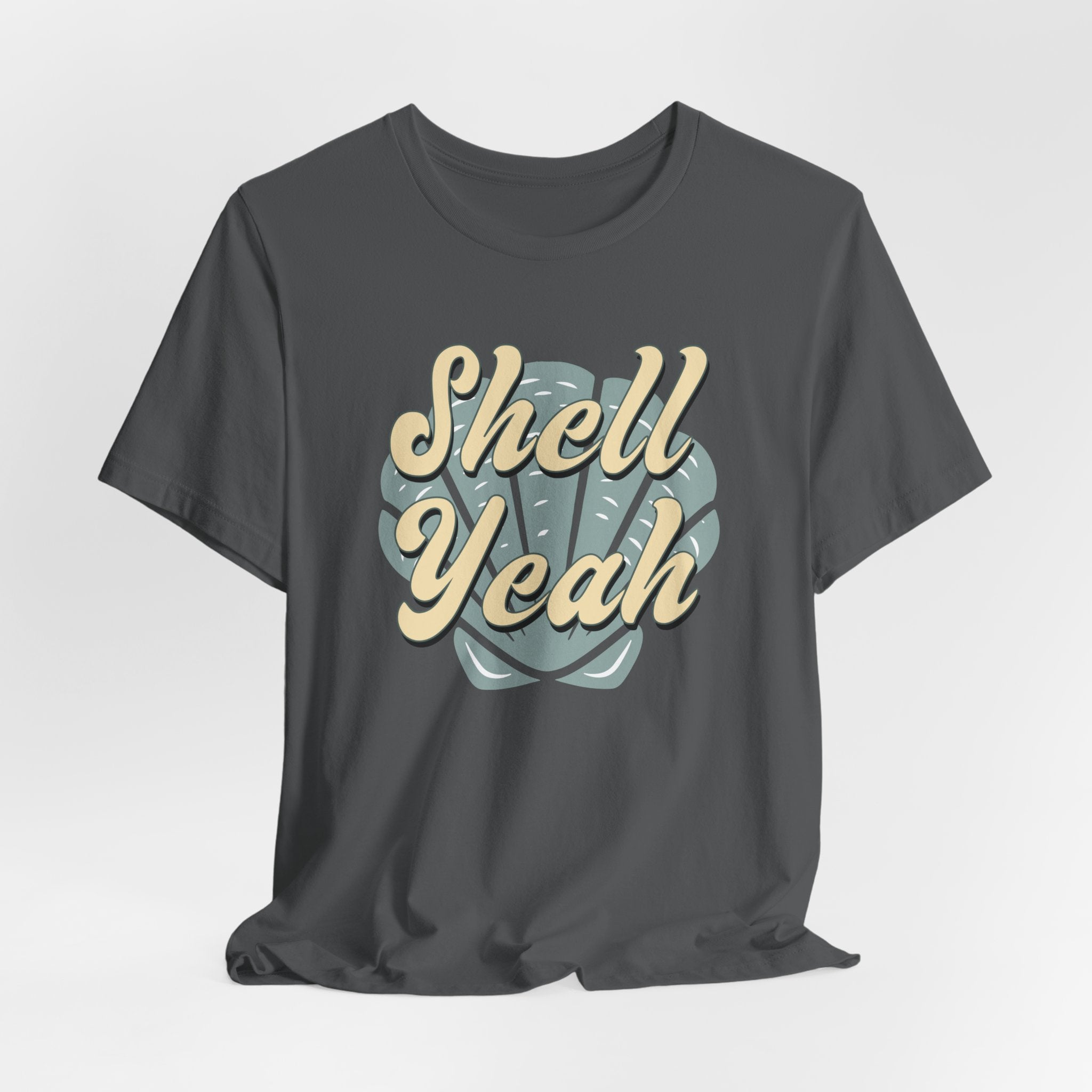 Shell Yeah Tee- Retro Seashell Beach Shirt