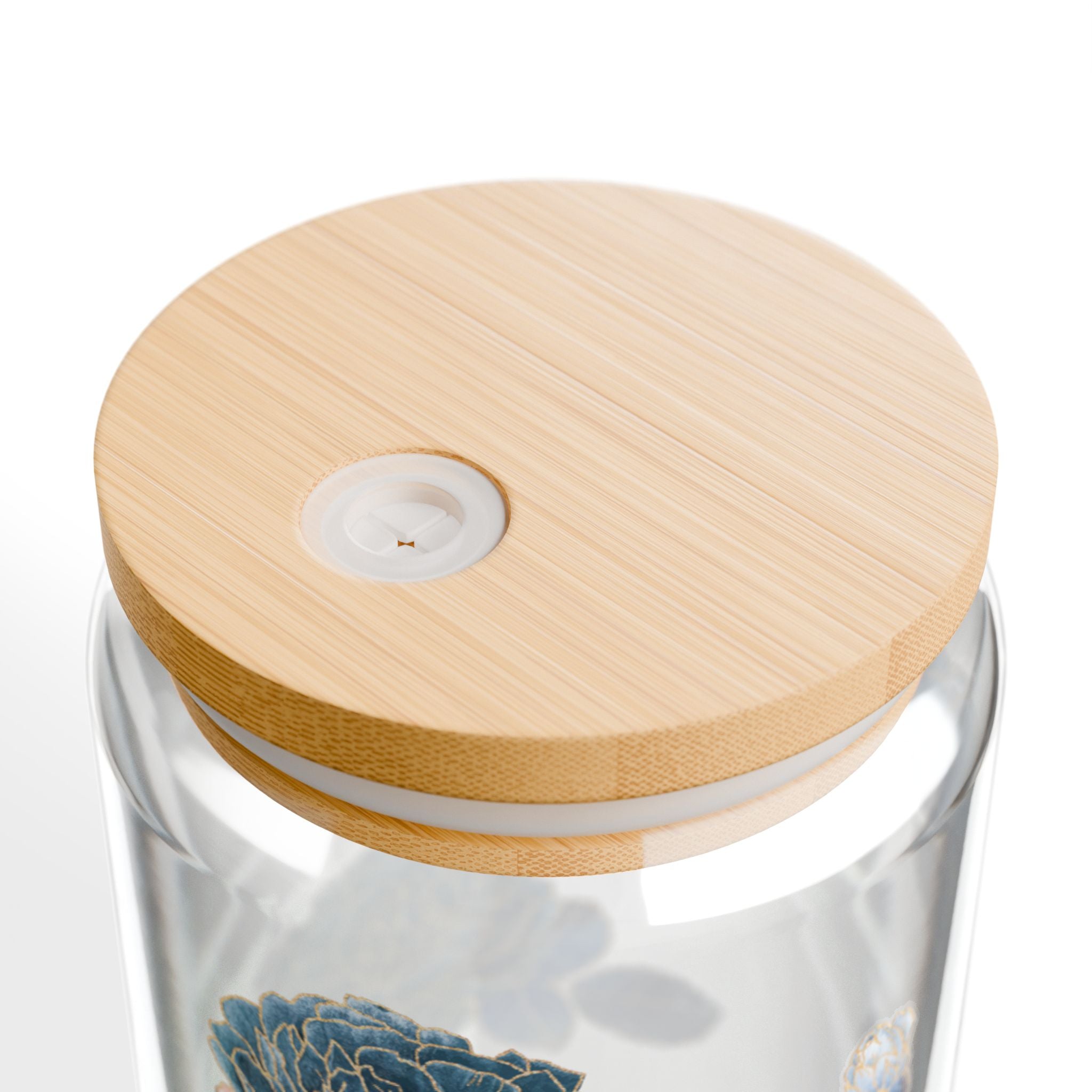 Watercolor Floral Sipper Glass- 16oz Botanical Wrap Cup