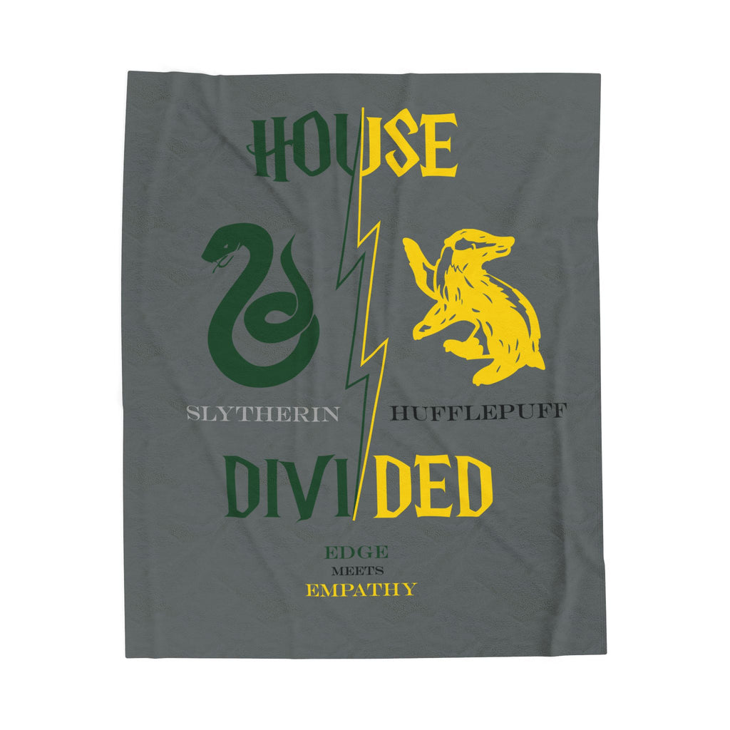 Slytherin Hufflepuff House Divided Blanket | Edge Meets Empathy Throw