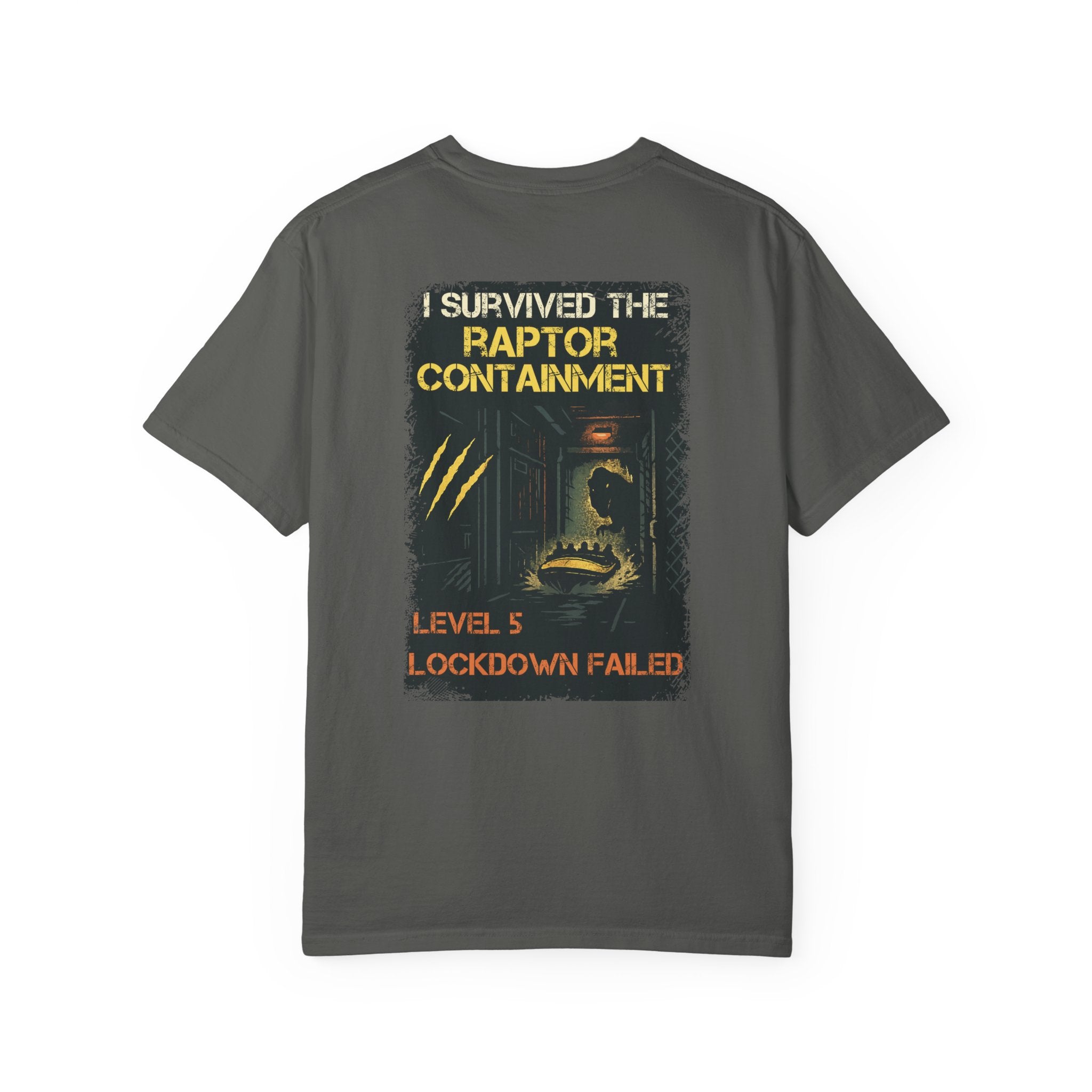 Jurassic Park River Adventure Shirt | I Survived the Raptor Containment Tee | Double-Sided Ride Tribute