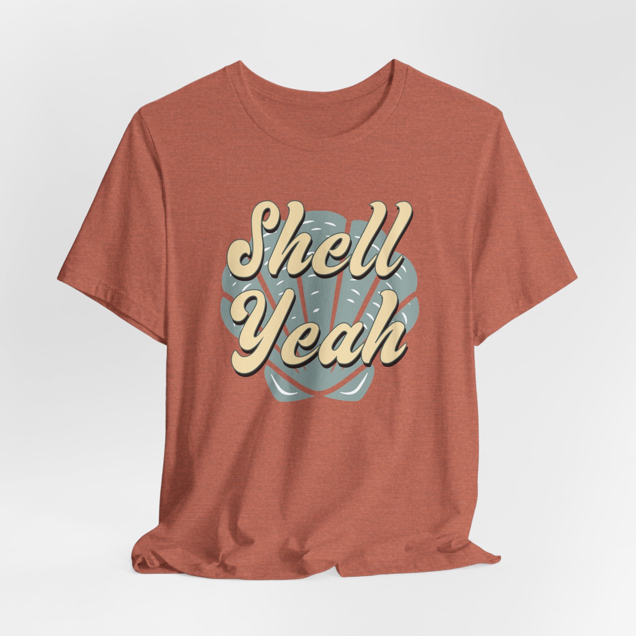 Shell Yeah Tee- Retro Seashell Beach Shirt