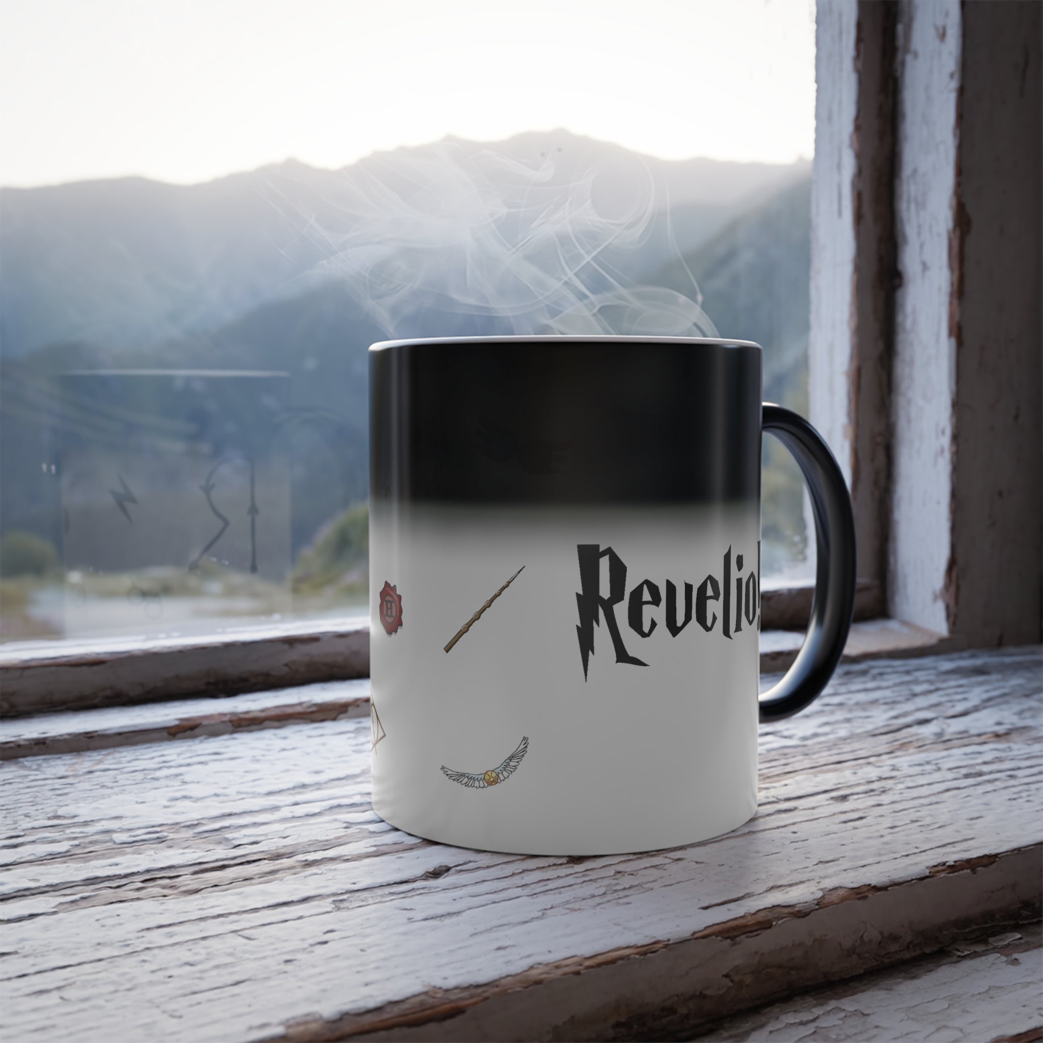 Revelio Spell Reveal Color Changing Mug- Magic Heat Reactive Mug (11oz)