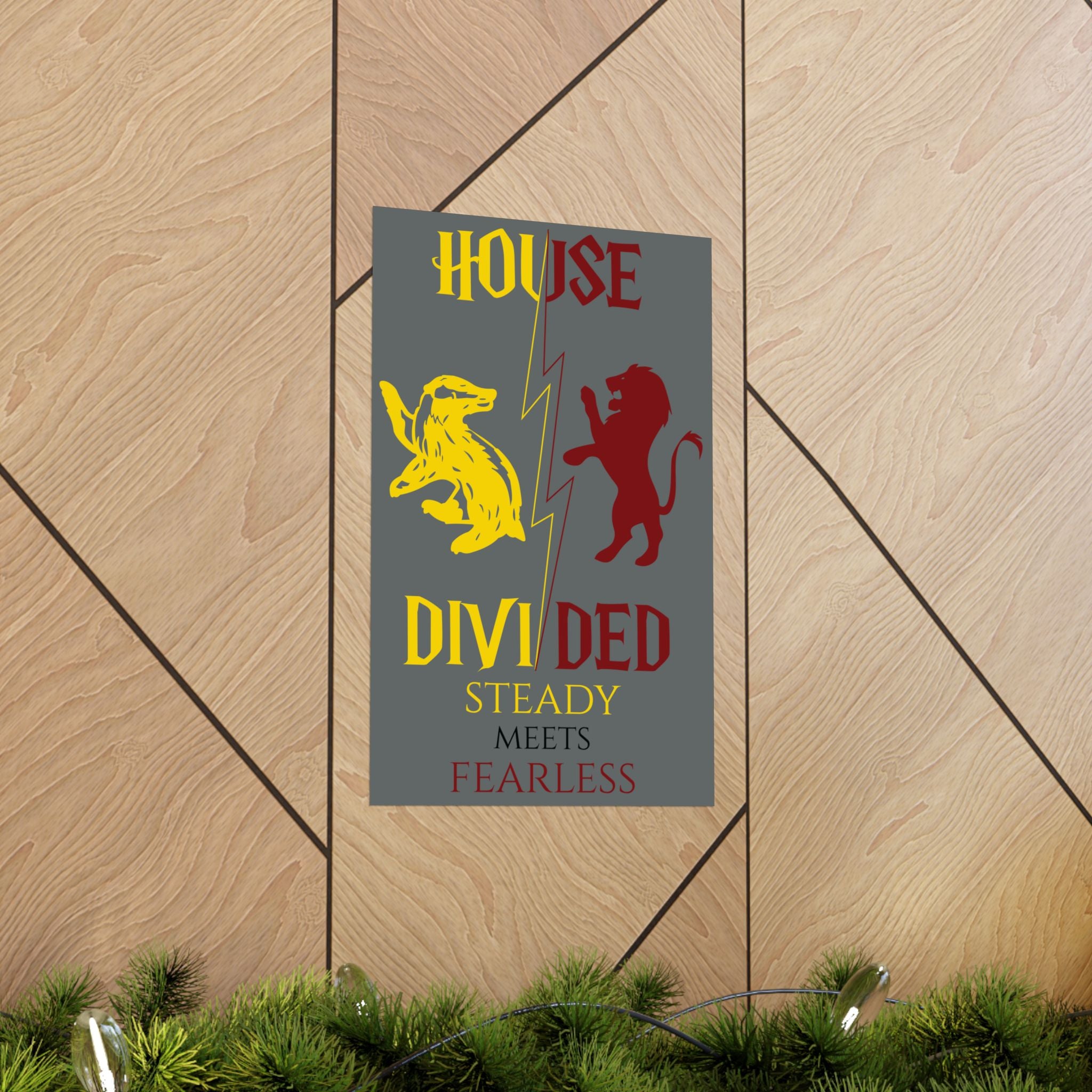 House Divided Rivalry Poster - Badger + Lion 11x17 Wall Art