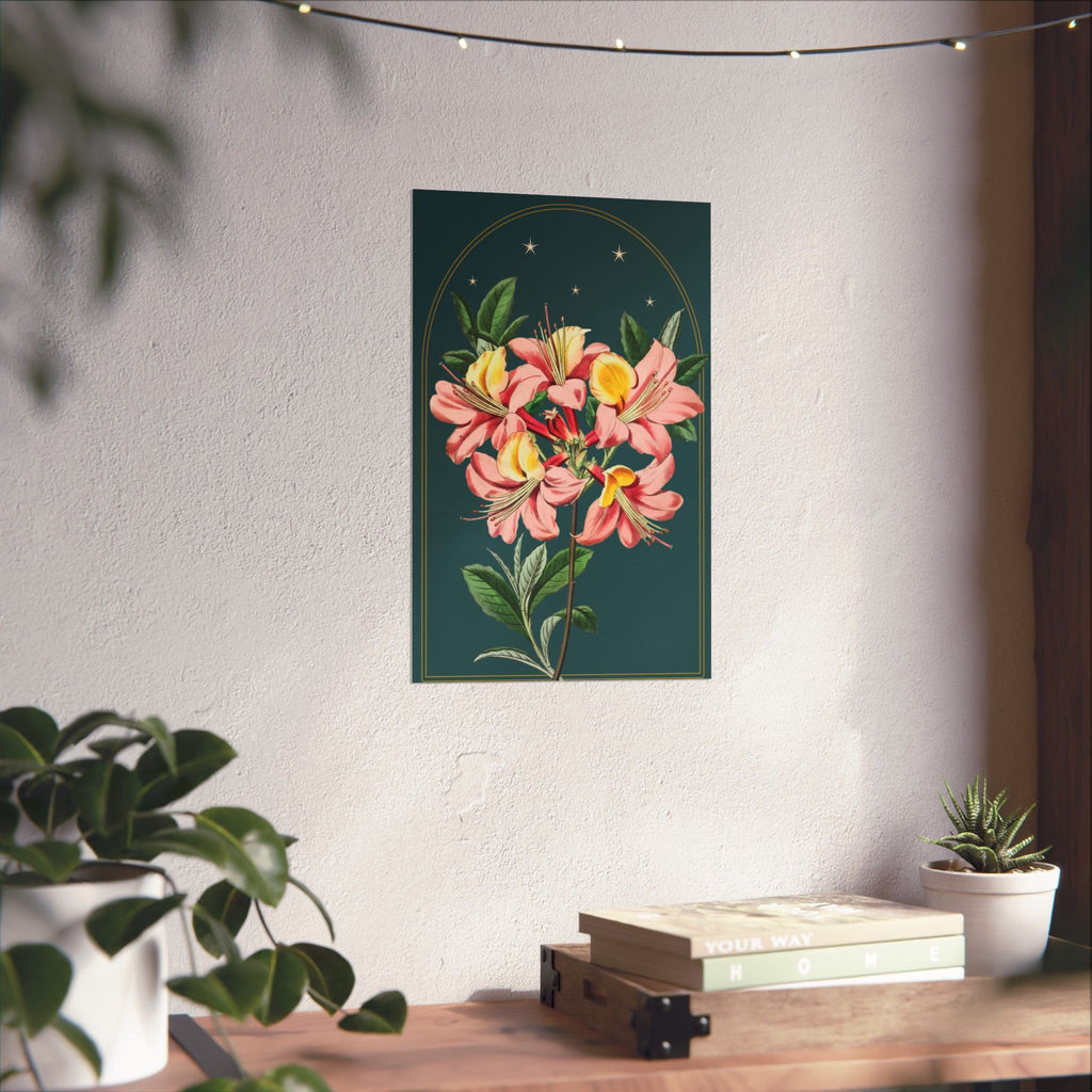 Azalea Botanical Print- 11x17 Vintage Botanical Illustration Wall Art
