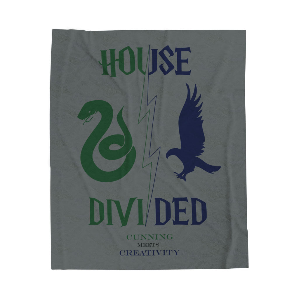 House Divided Serpent + Raven Rivalry Blanket- Cunning Meets Creativity Wizardcore Cozy Throw (50x60)