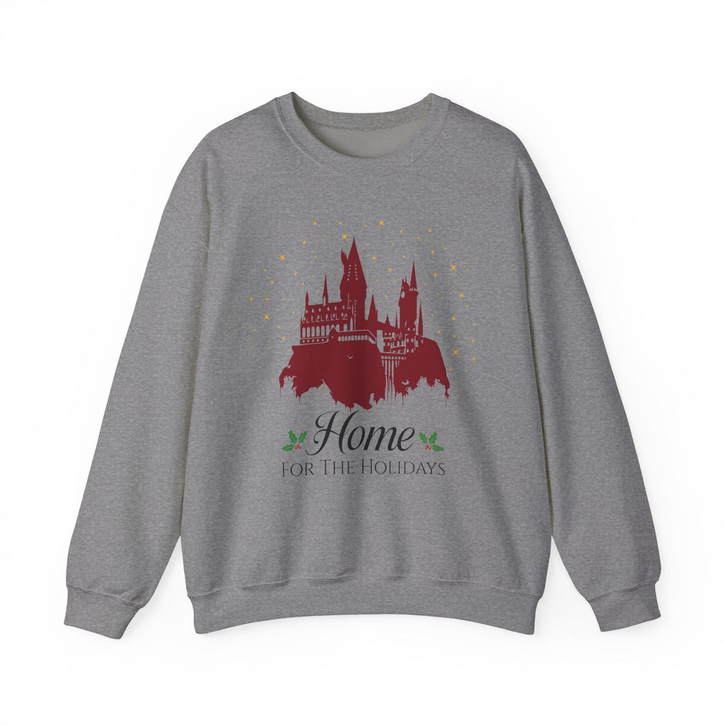Home for the Holidays Wizard Christmas Sweatshirt- Cozy Castle Holiday Crewneck