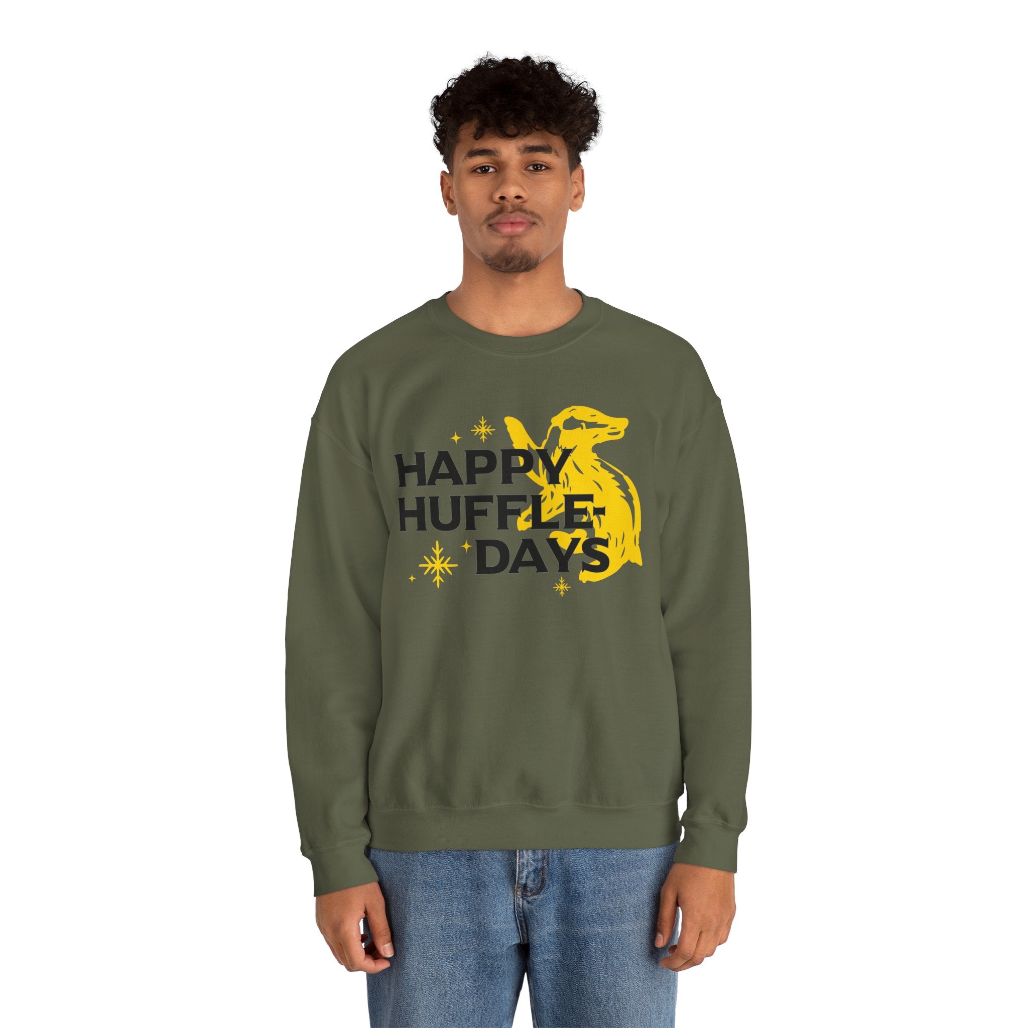 Happy Huffle-days Crewneck Sweatshirt- Wizard Christmas Sweatshirt