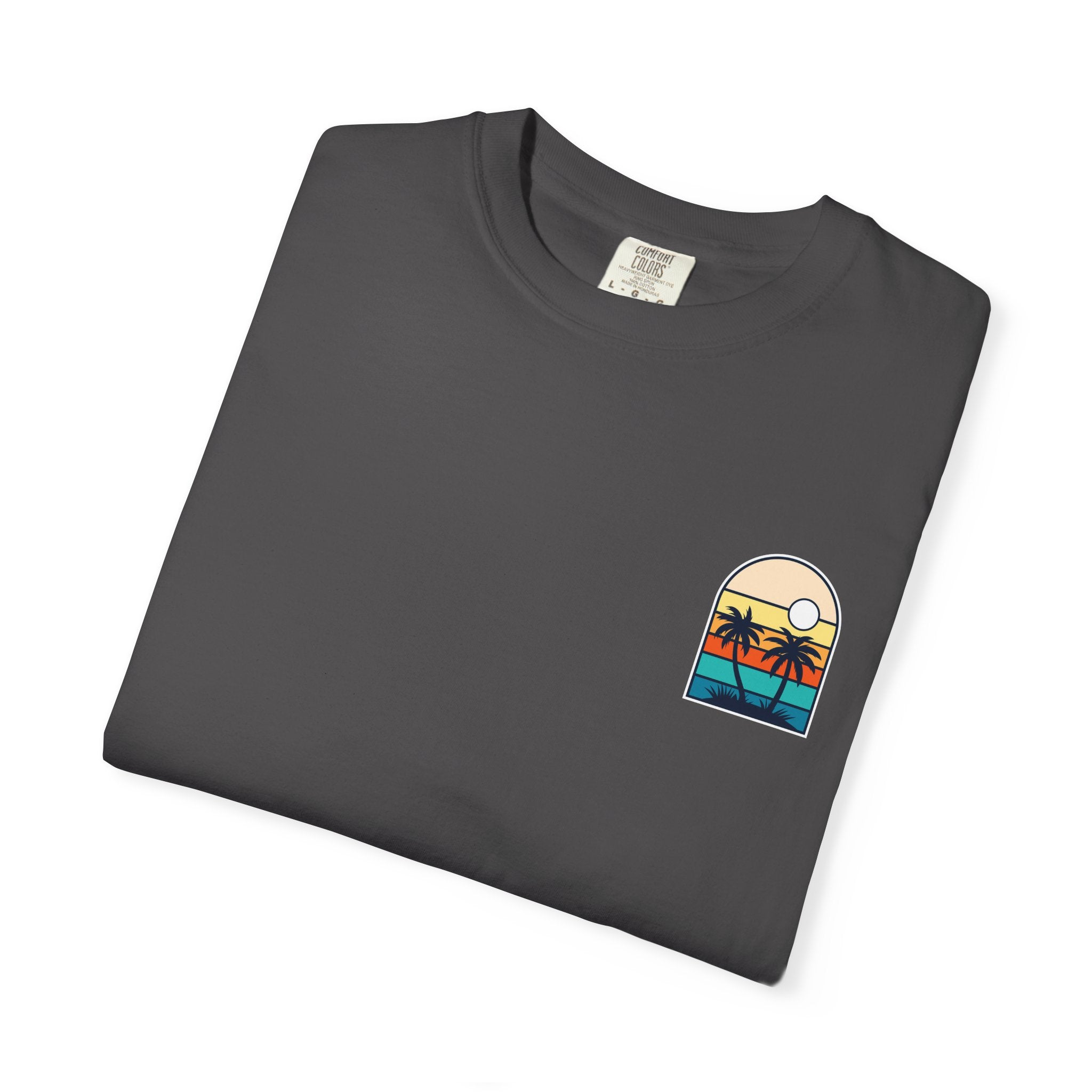 The Vibes Are Vibin Tee- Retro Palm Sunset, Beach Vibes Tee