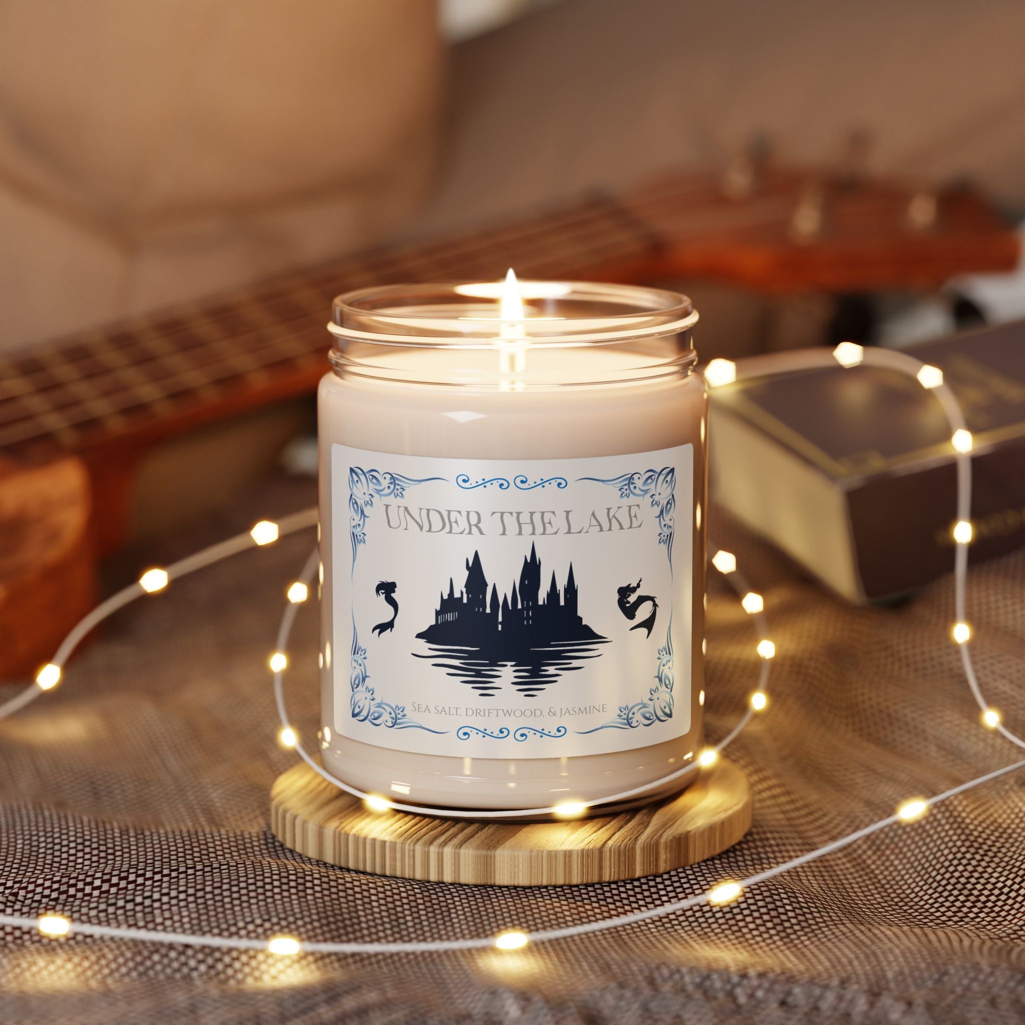 Under the Lake- Sea Salt, Jasmine, & Driftwood Soy Candle, Magical Water Scent