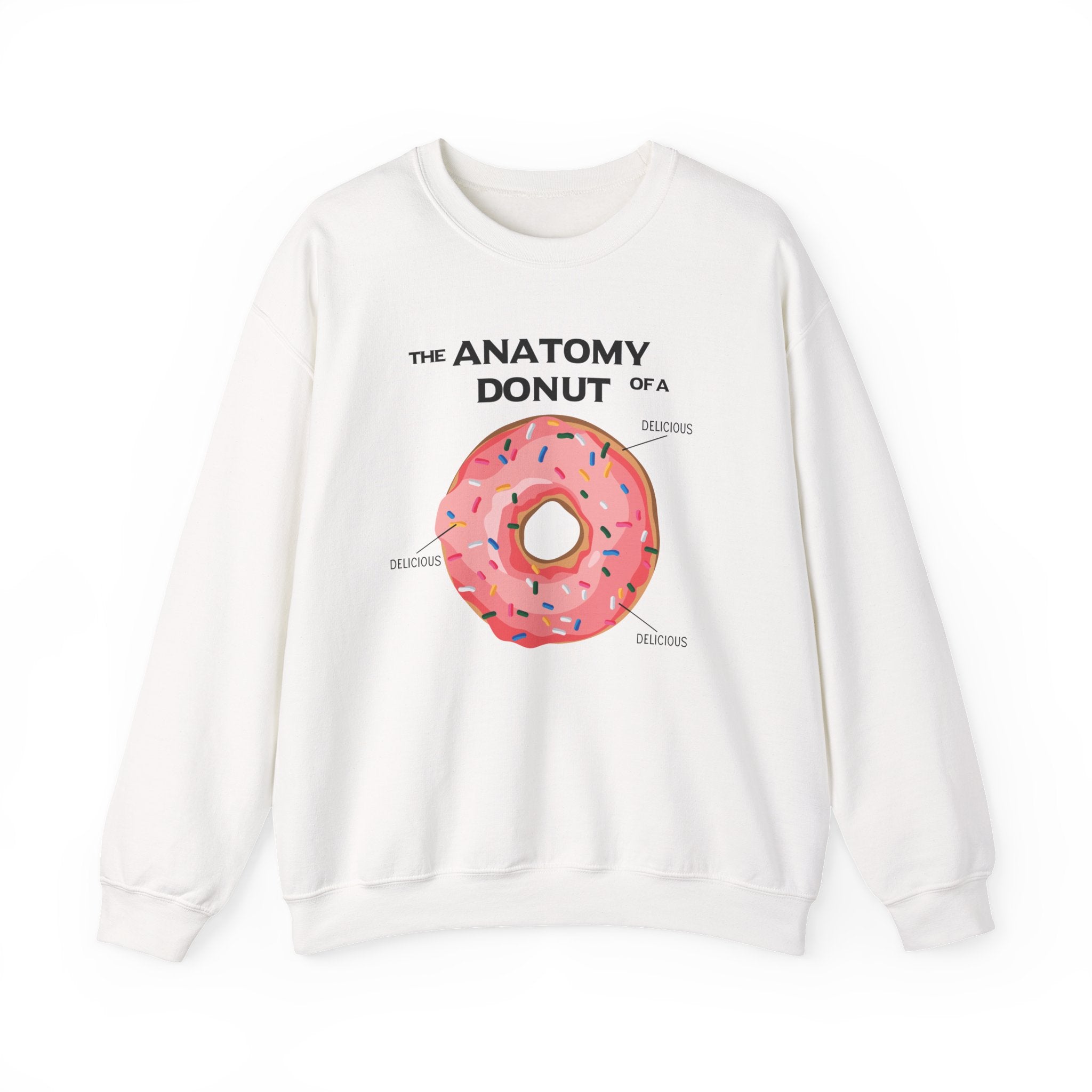 Anatomy of a Donut Crewneck Sweatshirt – Funny Foodie Comfort Sweatshirt