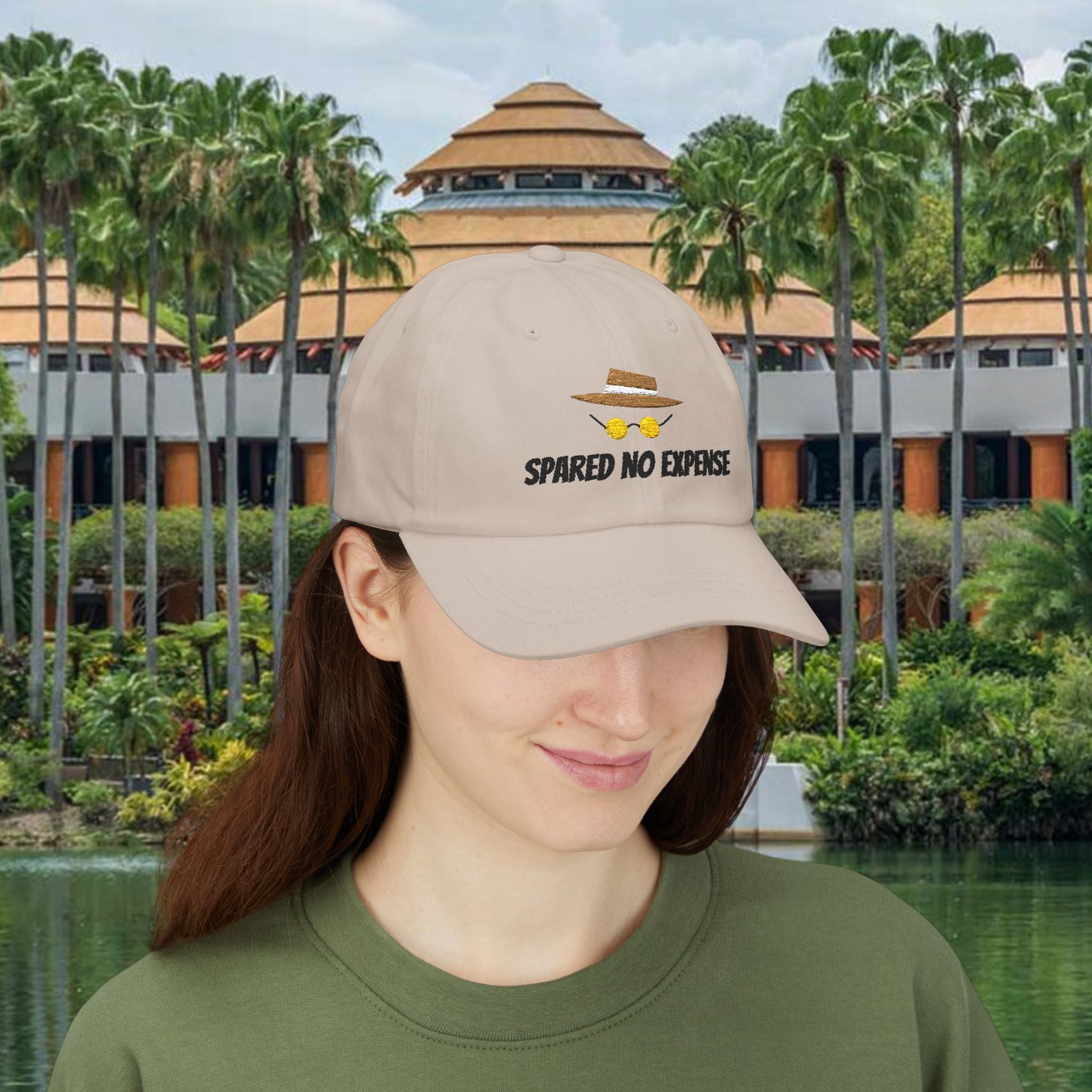 Spared No Expense Hat- Embroidered Jurassic Inspired Dad Cap, Theme Park Outfit Hat