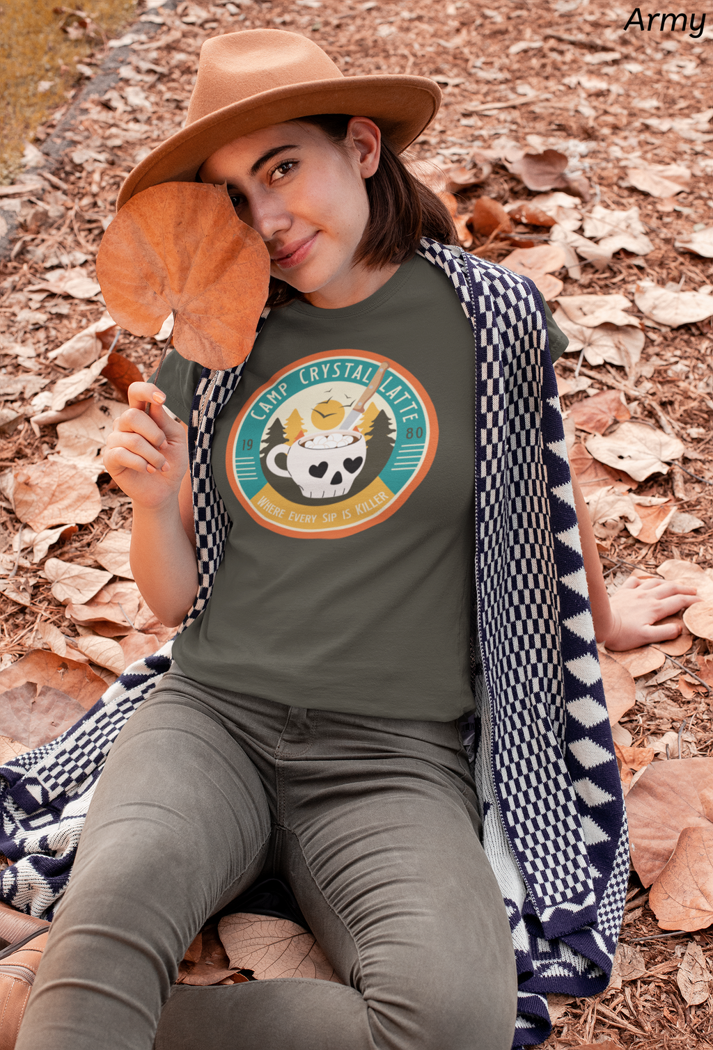 Retro Horror Coffee Shirt- Camp Crystal Latte Halloween Tee