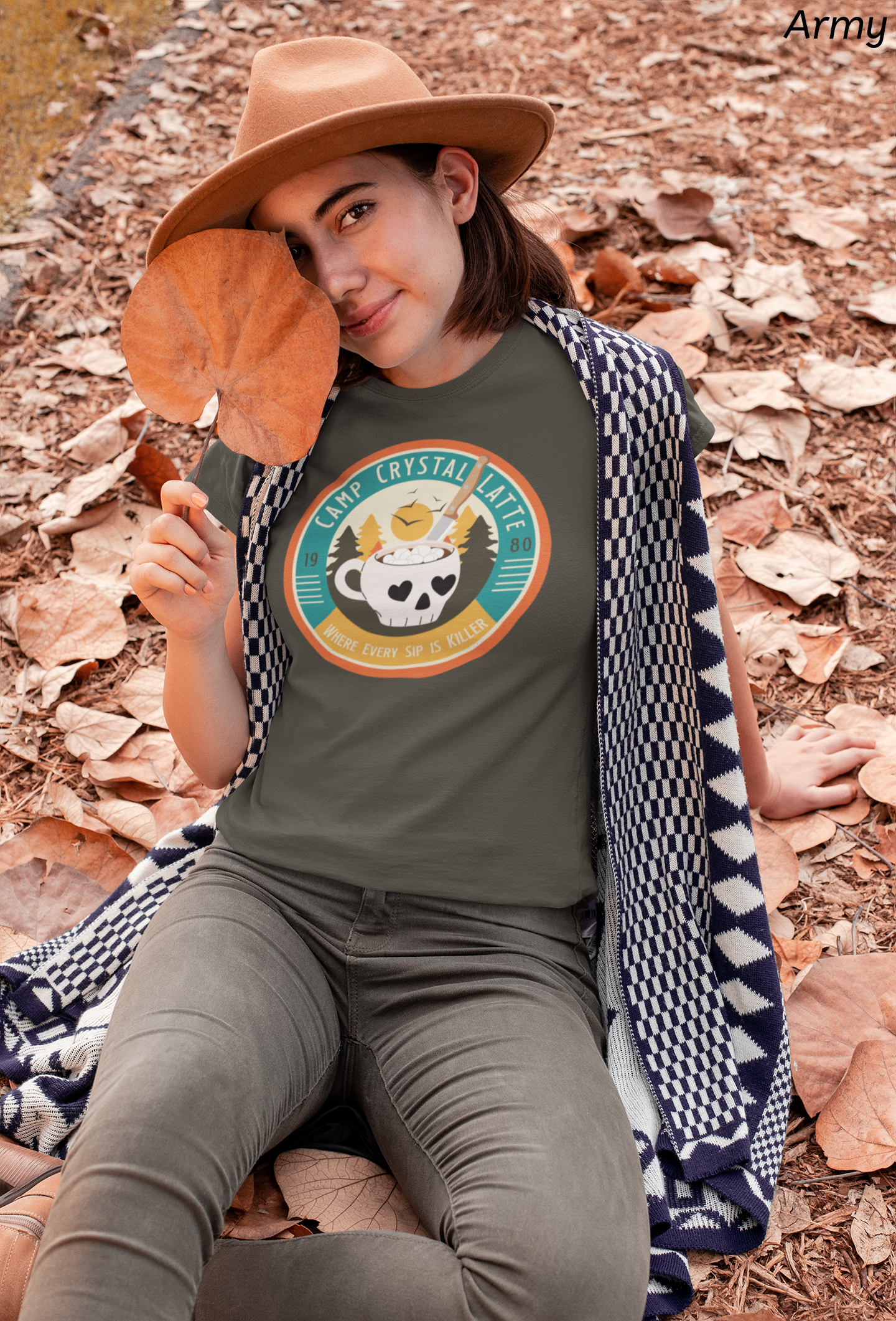 Retro Horror Coffee Shirt- Camp Crystal Latte Halloween Tee